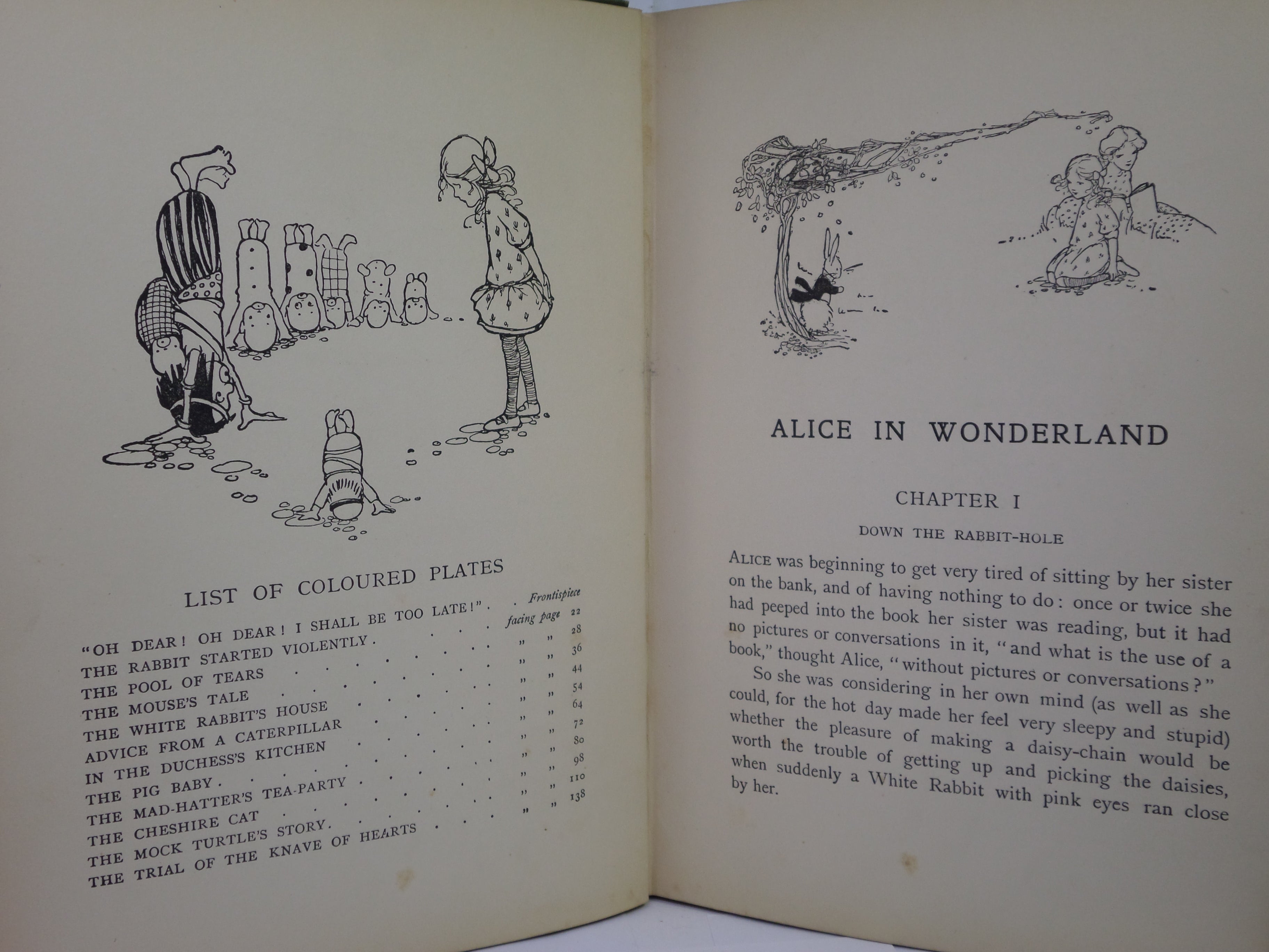 ALICE IN WONDERLAND BY LEWIS CARROLL, ILLUSTRATED BY MABEL LUCIE ATWELL CA.1910