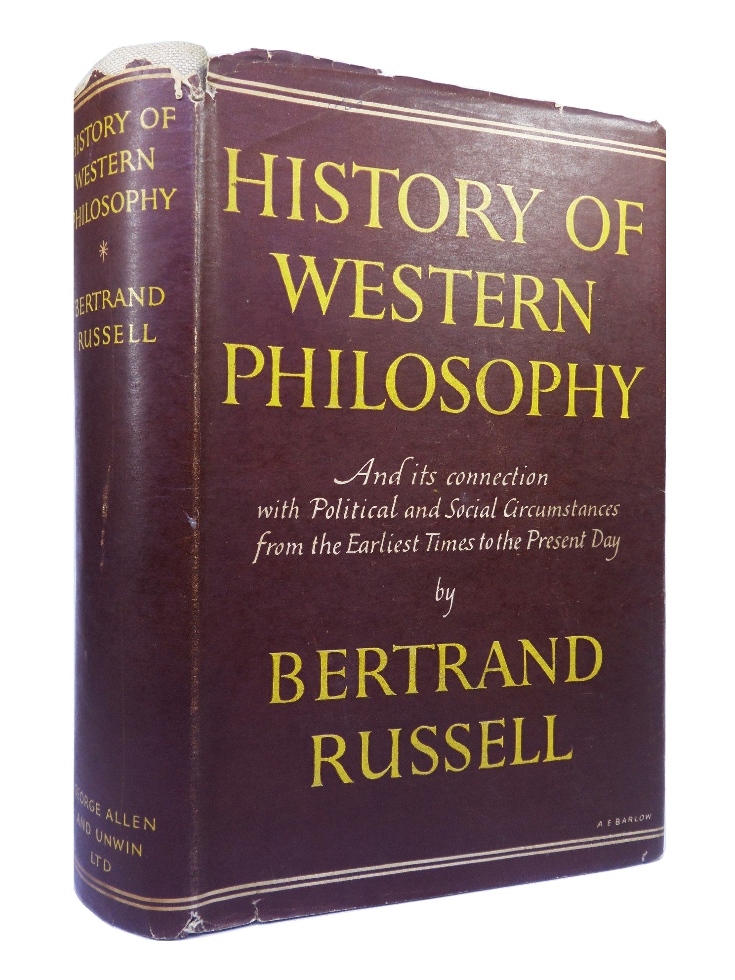 HISTORY OF WESTERN PHILOSOPHY BY BERTRAND RUSSELL 1946 FIRST EDITION