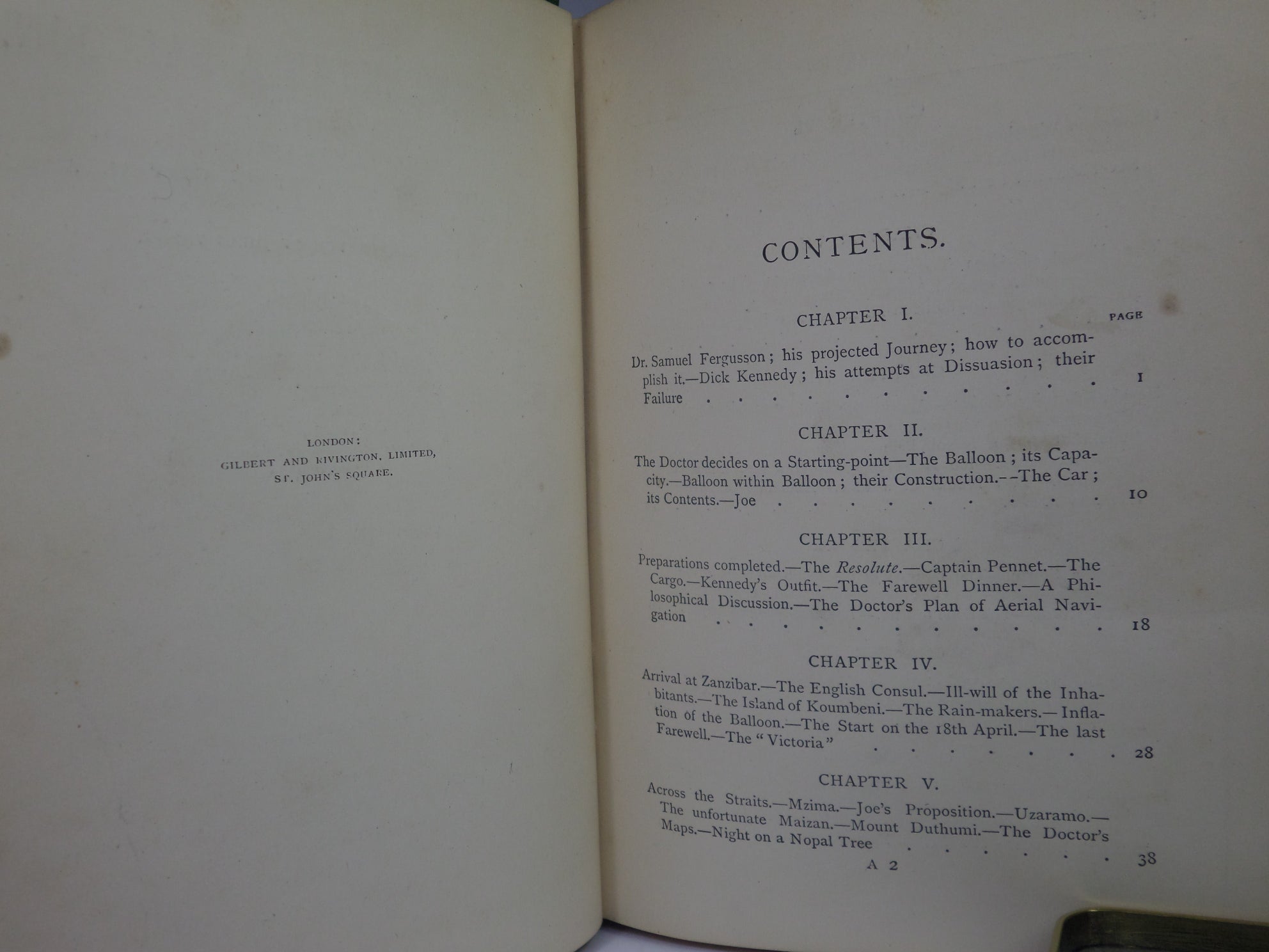 FIVE WEEKS IN A BALLOON BY JULES VERNE 1887 SIXTH EDITION