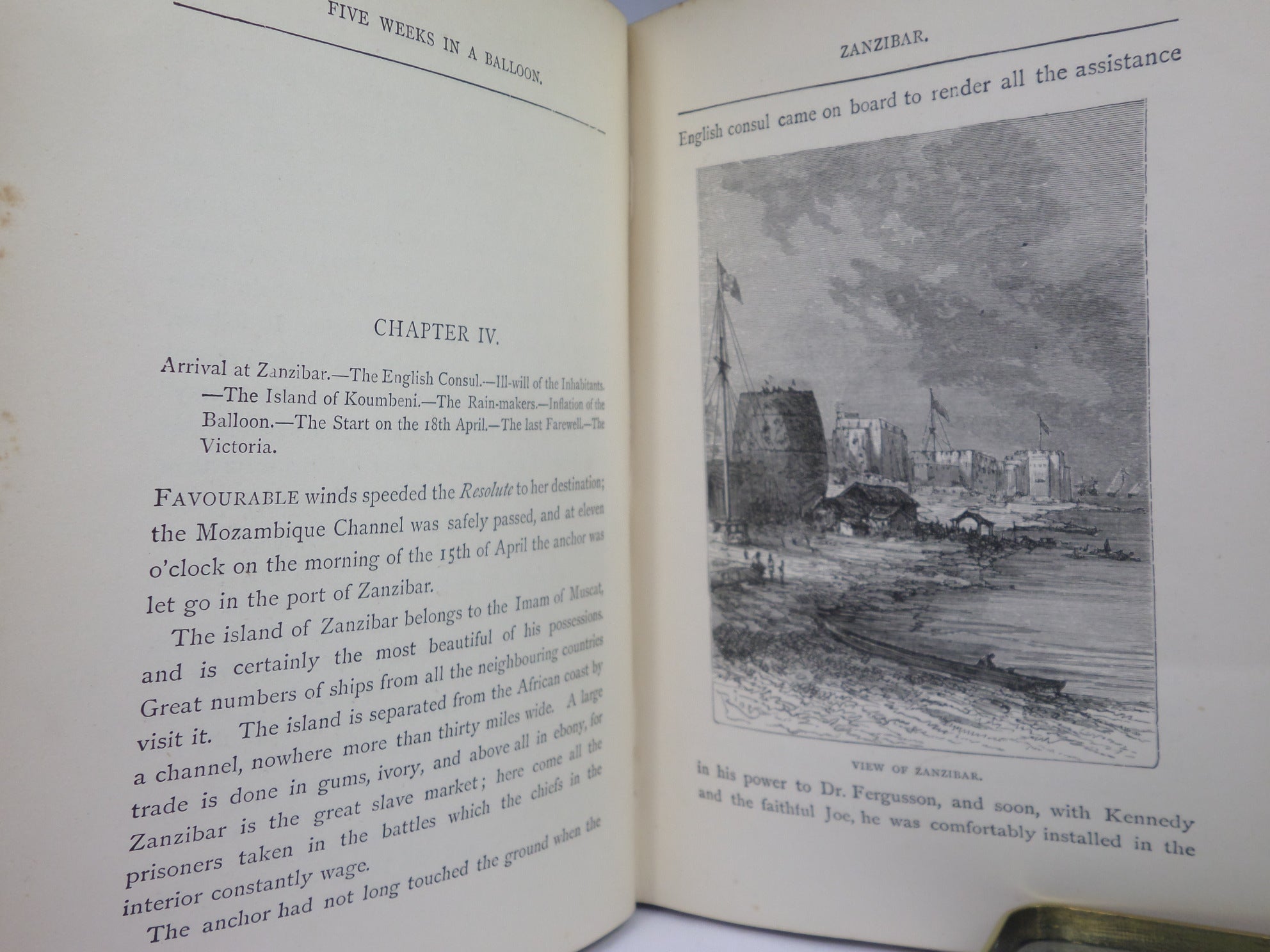 FIVE WEEKS IN A BALLOON BY JULES VERNE 1887 SIXTH EDITION