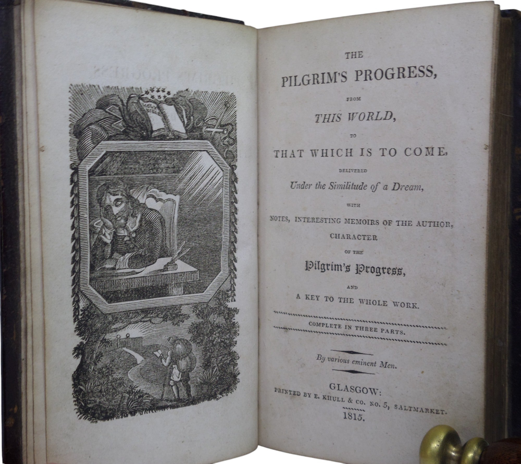 THE PILGRIM'S PROGRESS BY JOHN BUNYAN 1815 LEATHER BINDING