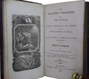 THE PILGRIM'S PROGRESS BY JOHN BUNYAN 1815 LEATHER BINDING