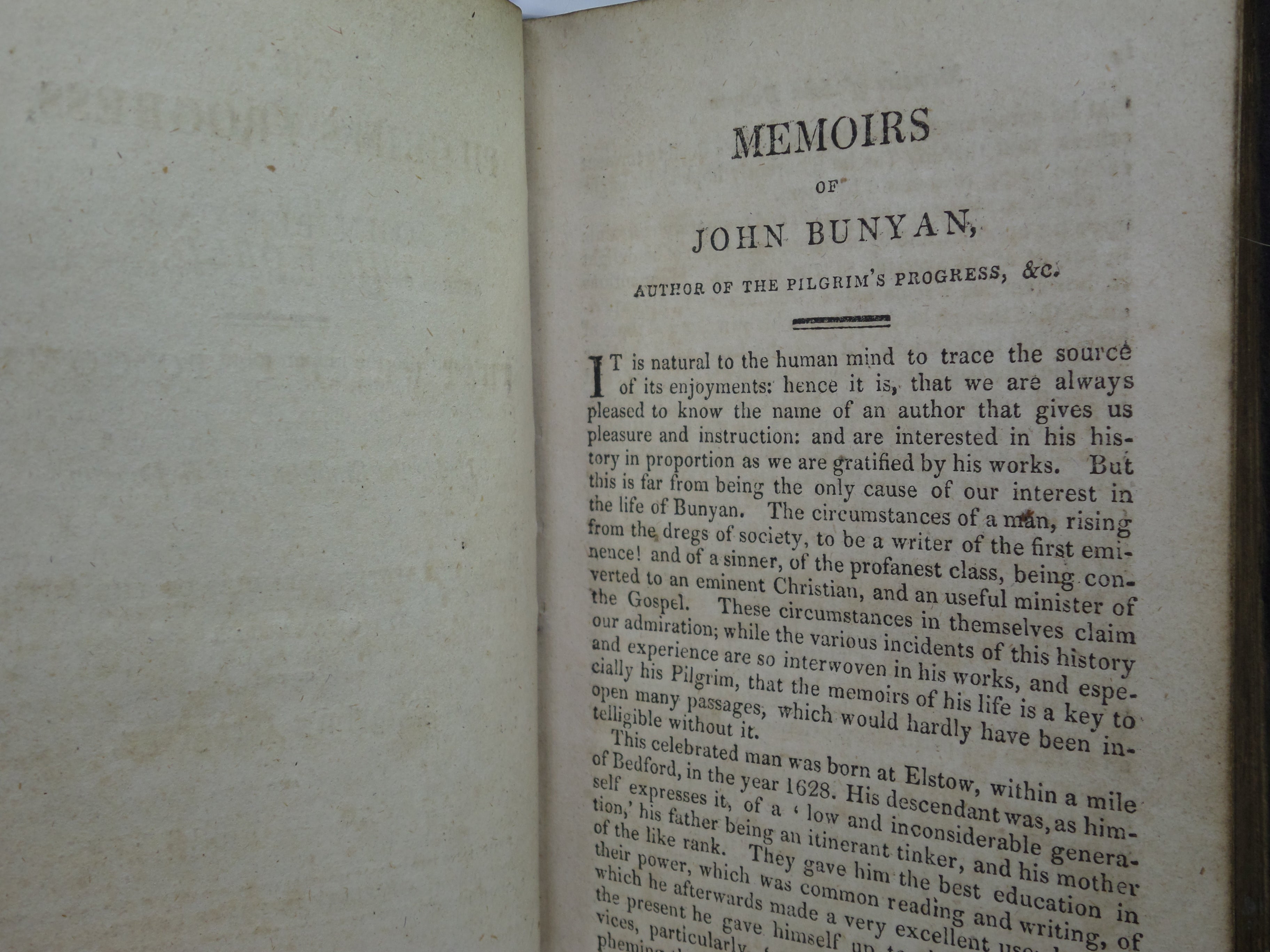 THE PILGRIM'S PROGRESS BY JOHN BUNYAN 1815 LEATHER BINDING