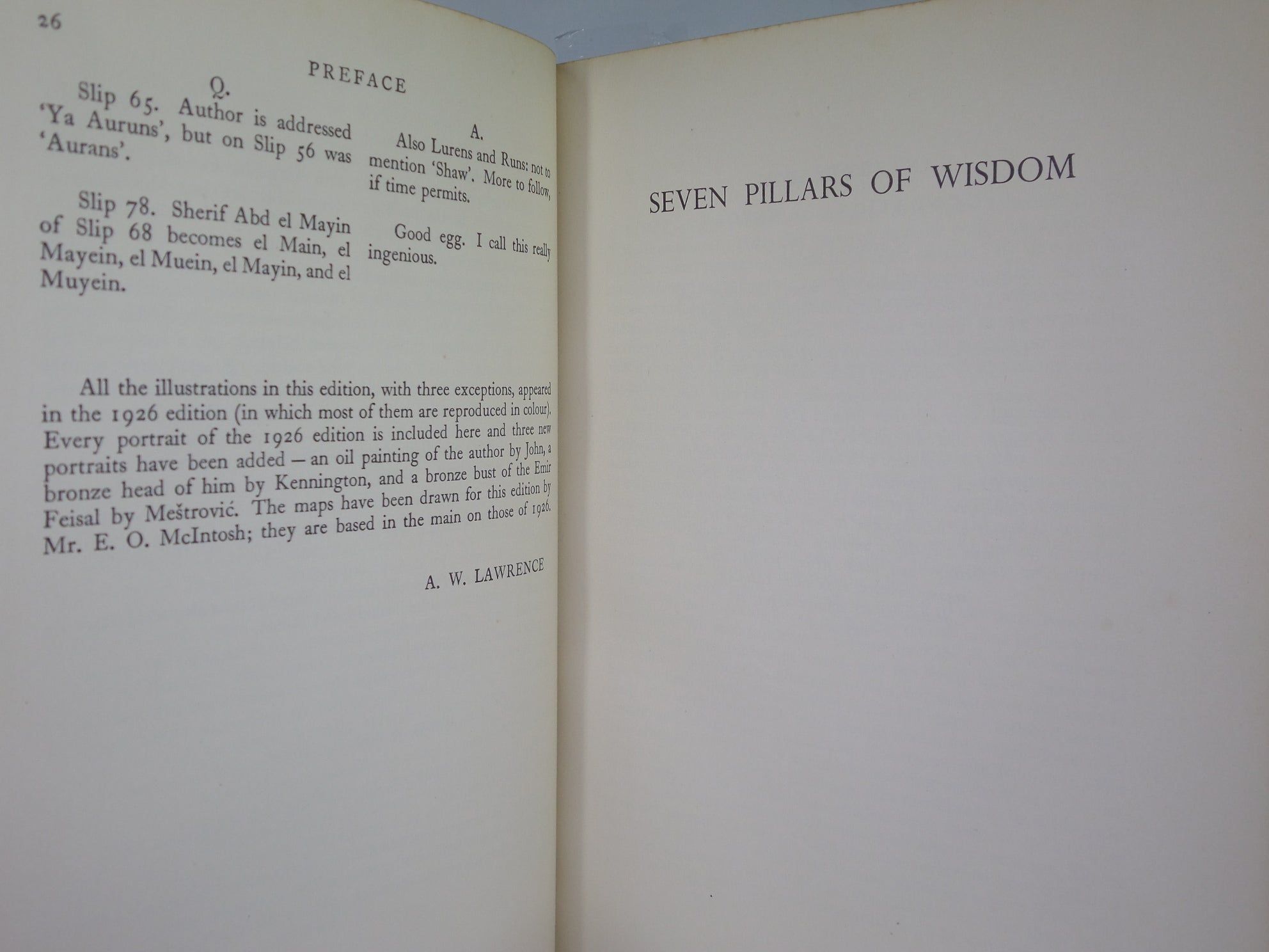 SEVEN PILLARS OF WISDOM BY T.E. LAWRENCE 1935 TREE CALF BINDING BY RIVIERE