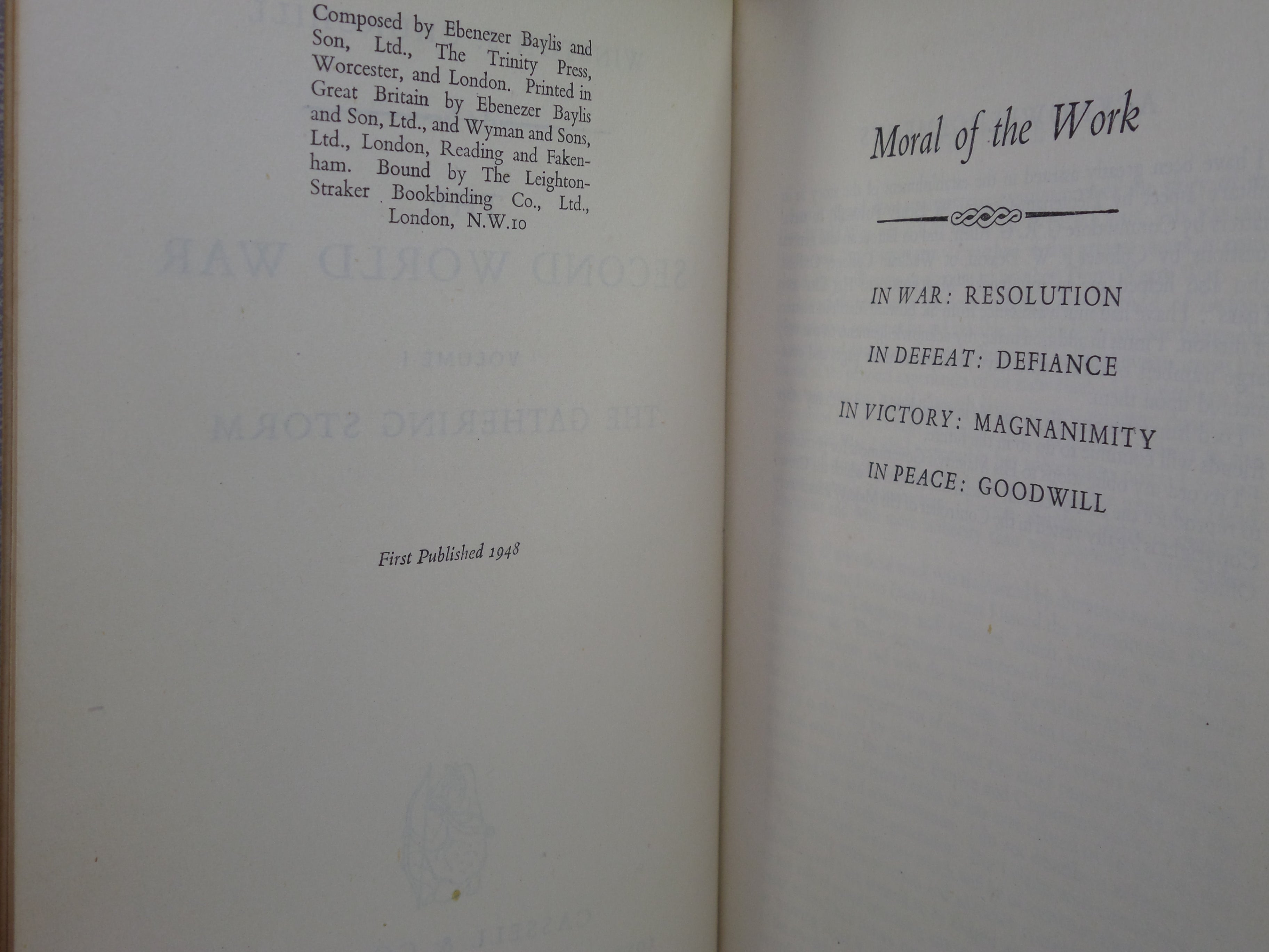 THE SECOND WORLD WAR BY WINSTON S. CHURCHILL 1948-1954 FIRST EDITION LEATHER BOUND SET