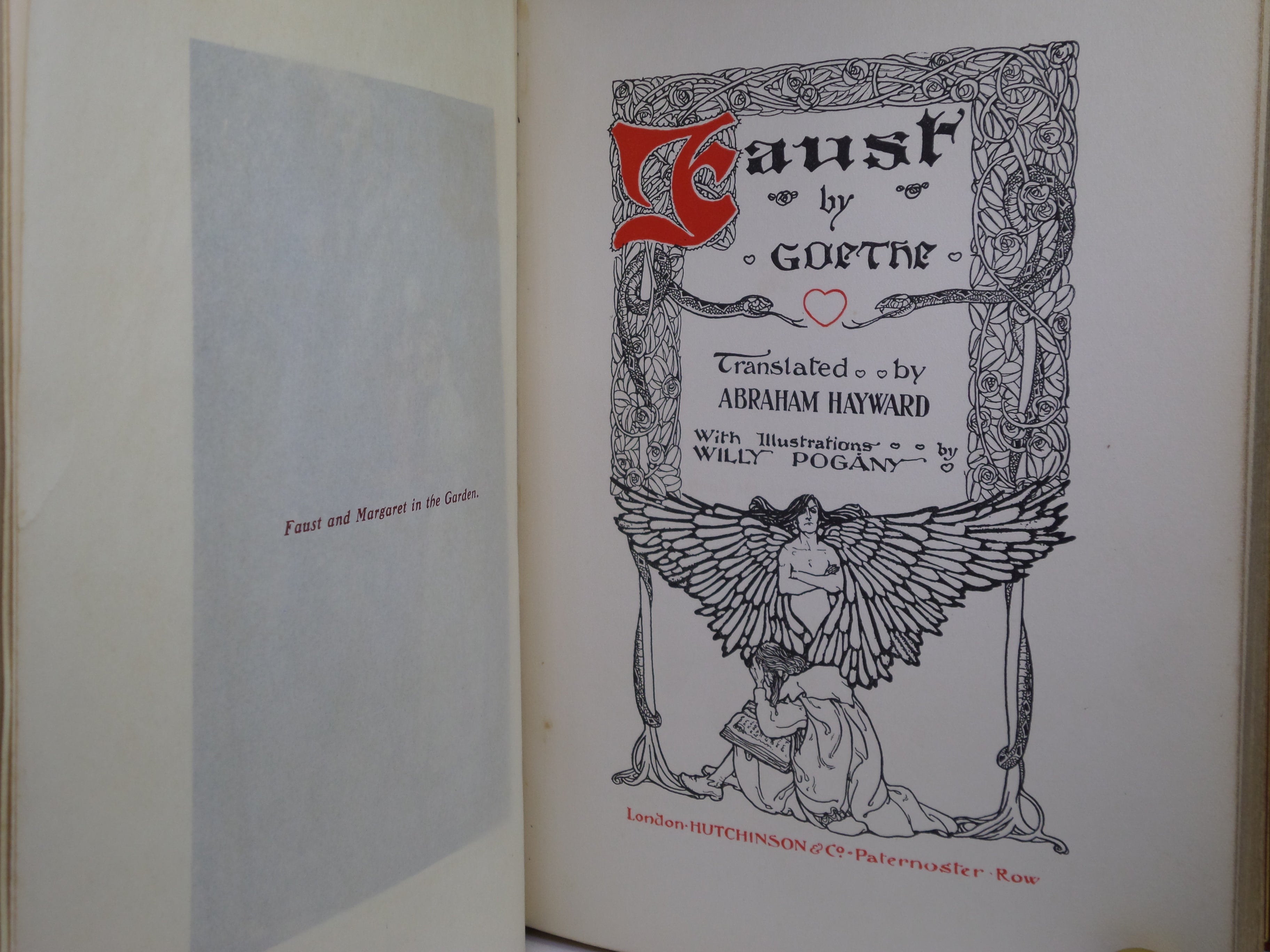 FAUST BY GOETHE I908 LLUSTRATED BY WILLY POGANY, FINE BINDING BY HENRY SOTHERAN