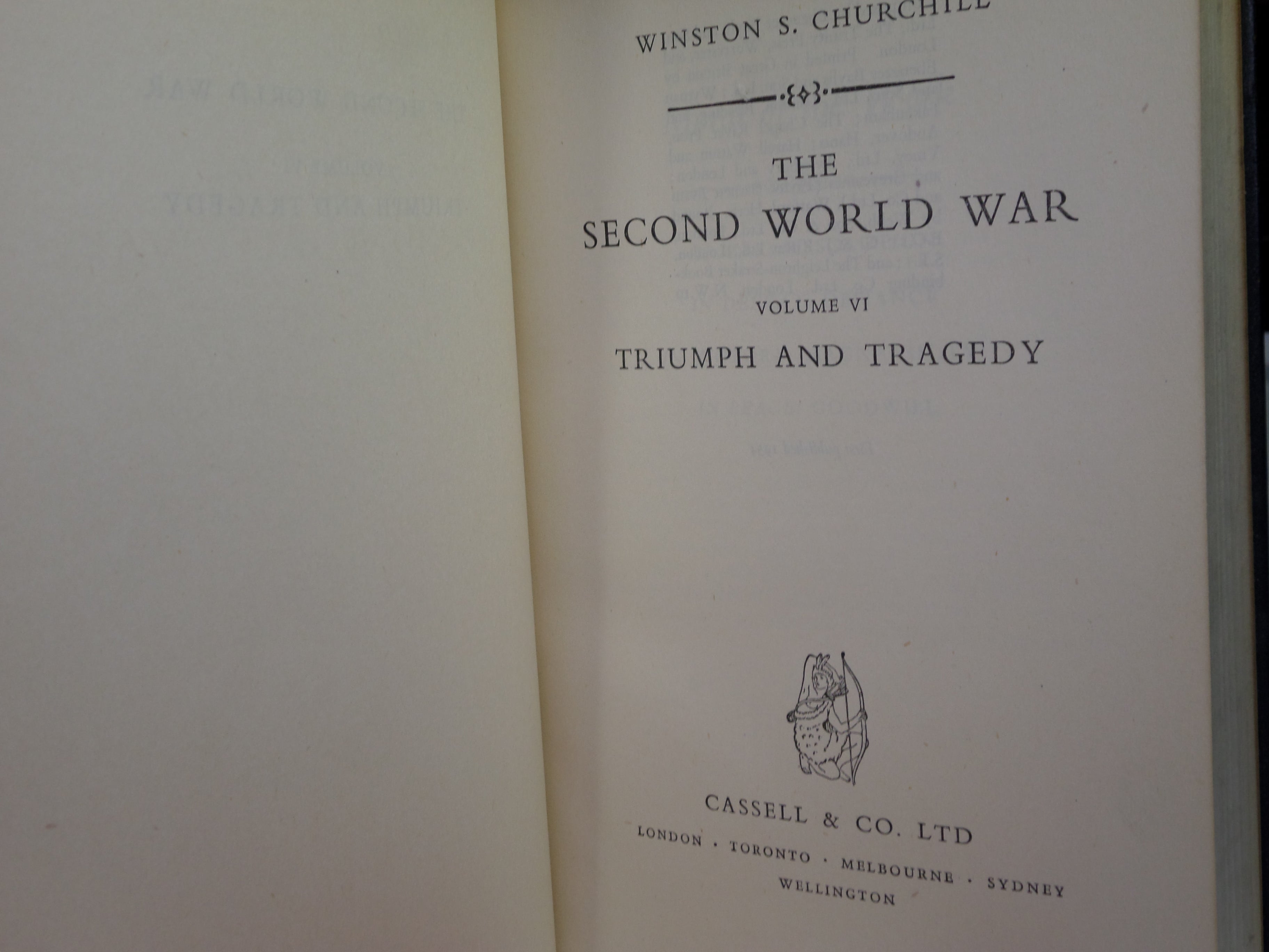 THE SECOND WORLD WAR BY WINSTON S. CHURCHILL 1948-1954 FIRST EDITION LEATHER BOUND SET