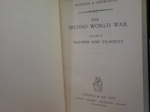 THE SECOND WORLD WAR BY WINSTON S. CHURCHILL 1948-1954 FIRST EDITION LEATHER BOUND SET