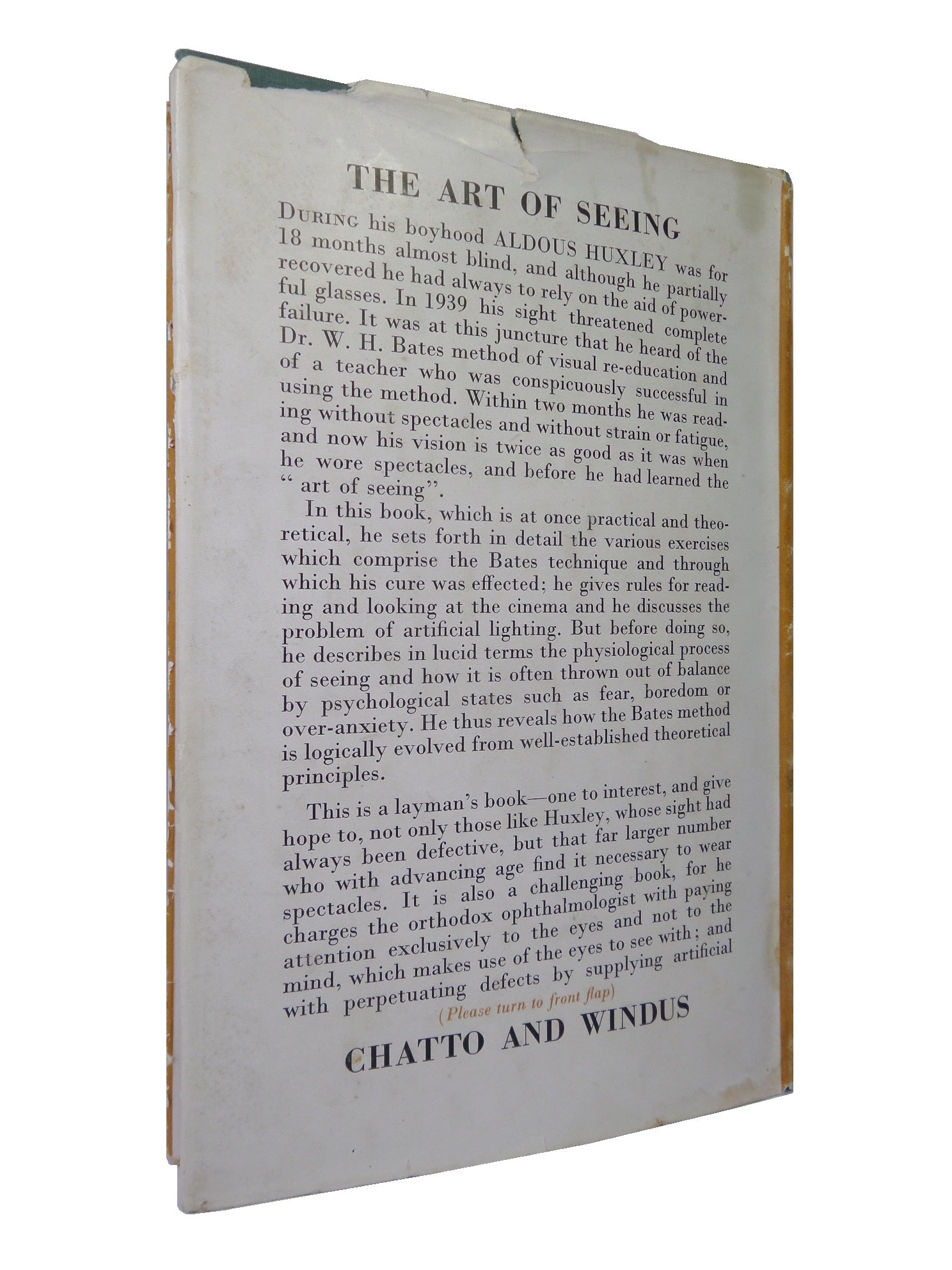 THE ART OF SEEING BY ALDOUS HUXLEY 1943 FIRST EDITION