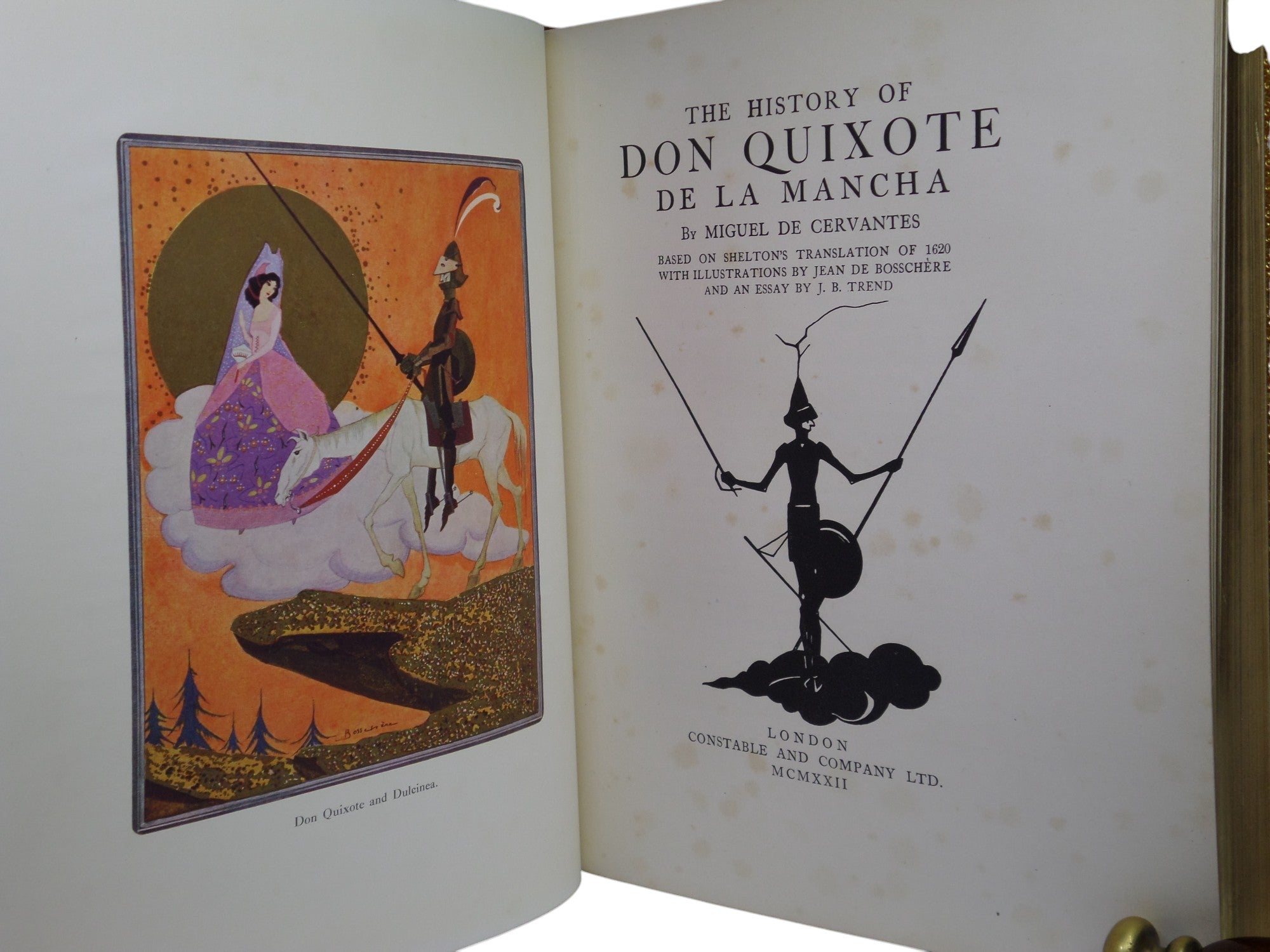THE HISTORY OF DON QUIXOTE DE LA MANCHA BY MIGUEL DE CERVANTES 1922 FINE BINDING