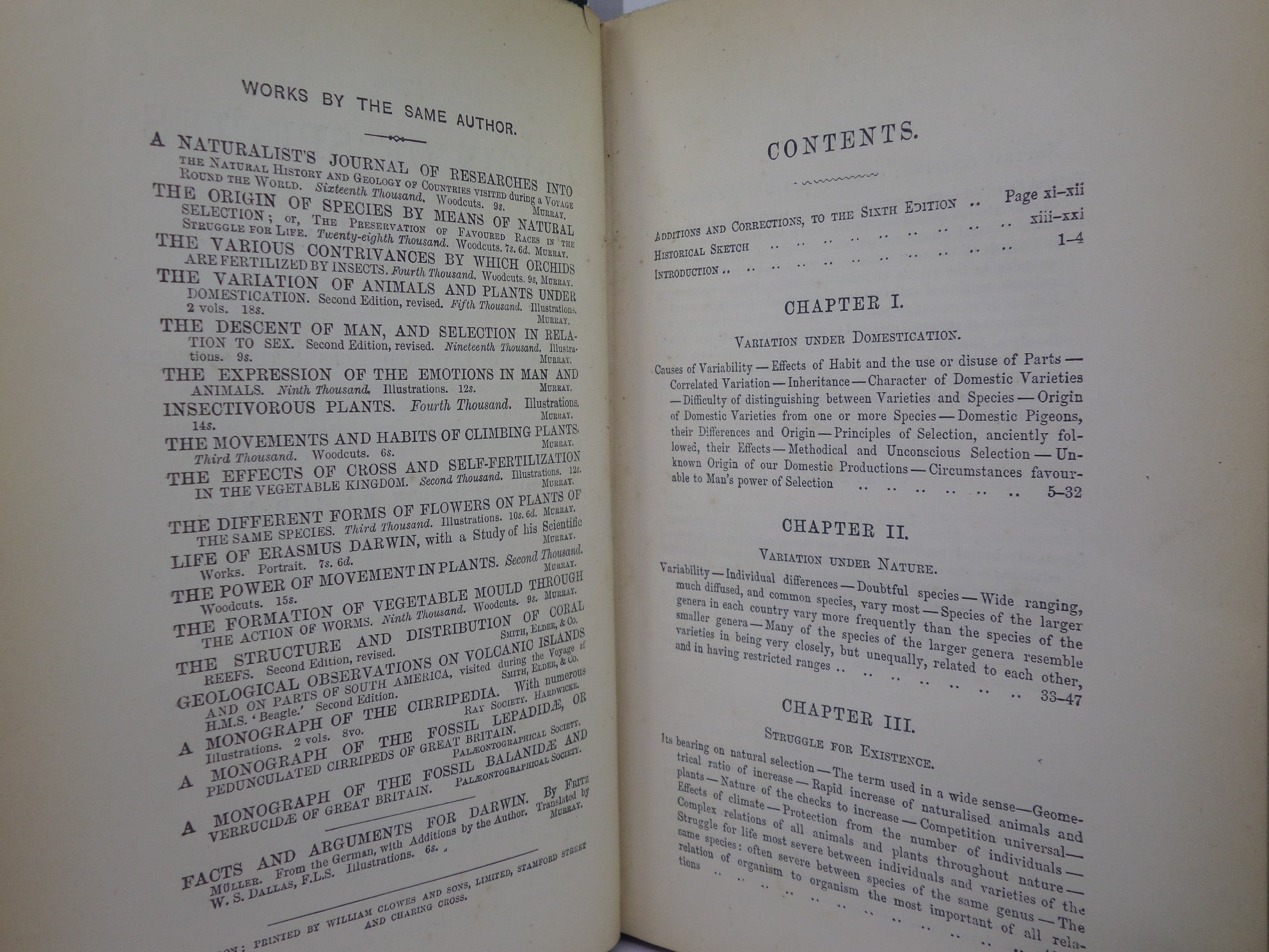 THE ORIGIN OF SPECIES BY MEANS OF NATURAL SELECTION BY CHARLES DARWIN 1885