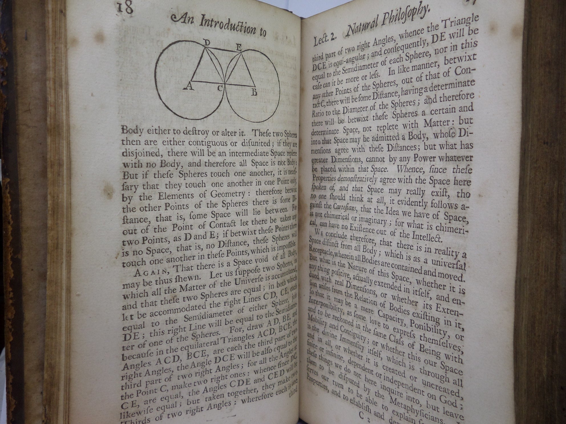 INTRODUCTION TO NATURAL PHILOSOPHY BY JOHN KEILL 172O FIRST EDITION IN ENGLISH