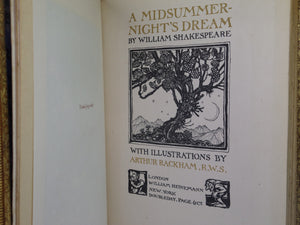 A MIDSUMMER NIGHT'S DREAM BY WILLIAM SHAKESPEARE 1914 ARTHUR RACKHAM ILLUSTRATIONS, RIVIERE TREE CALF BINDING