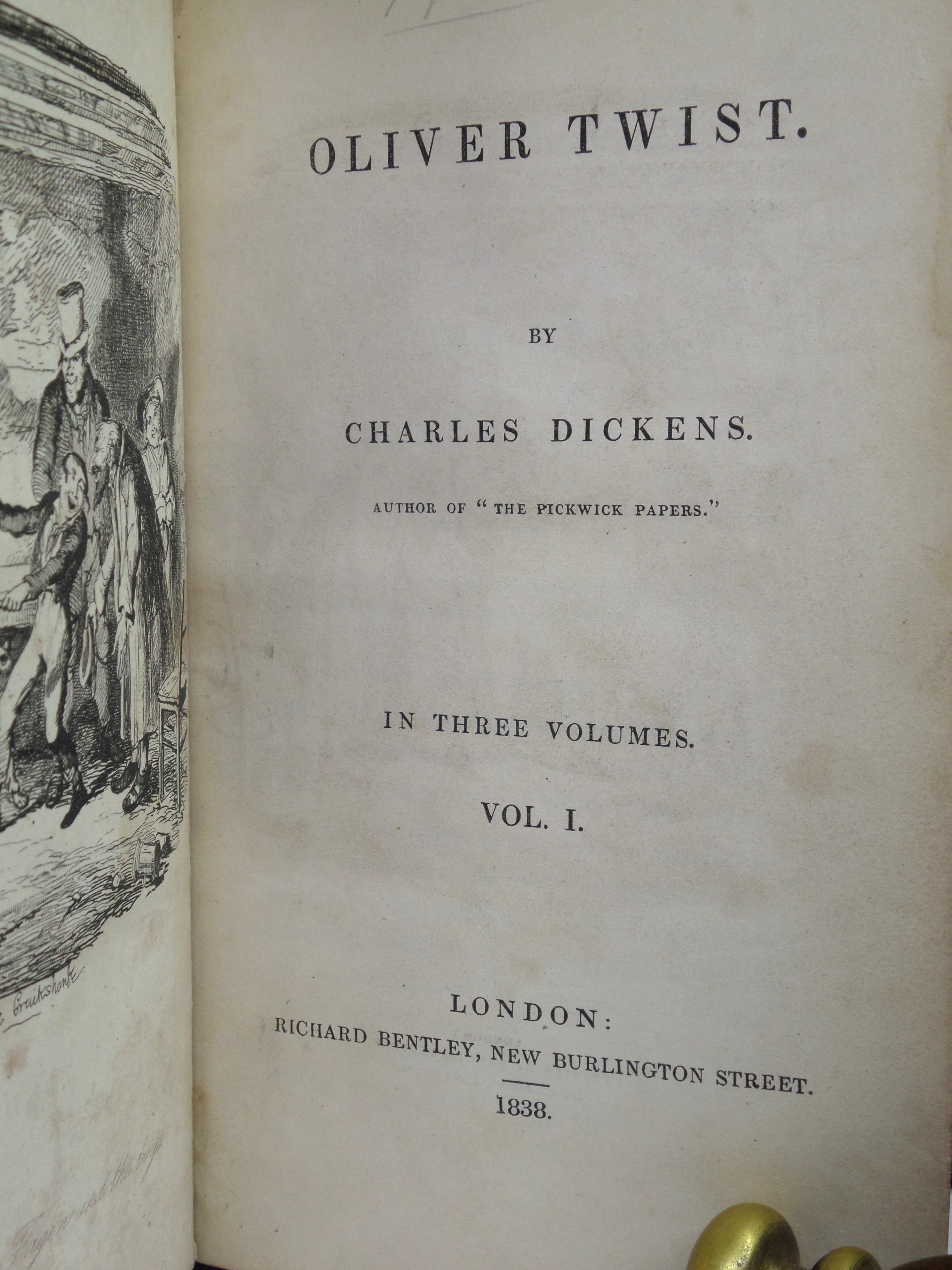 OLIVER TWIST BY CHARLES DICKENS 1838 FIRST EDITION
