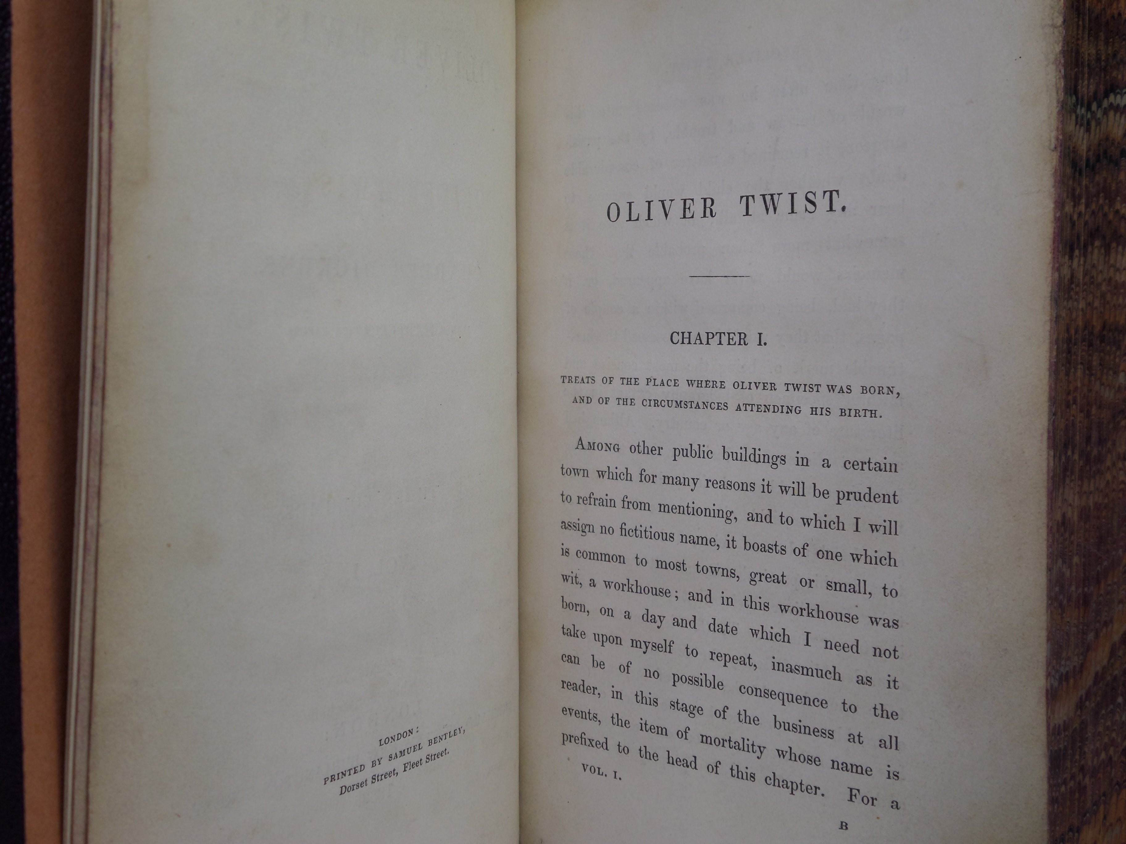 OLIVER TWIST BY CHARLES DICKENS 1838 FIRST EDITION