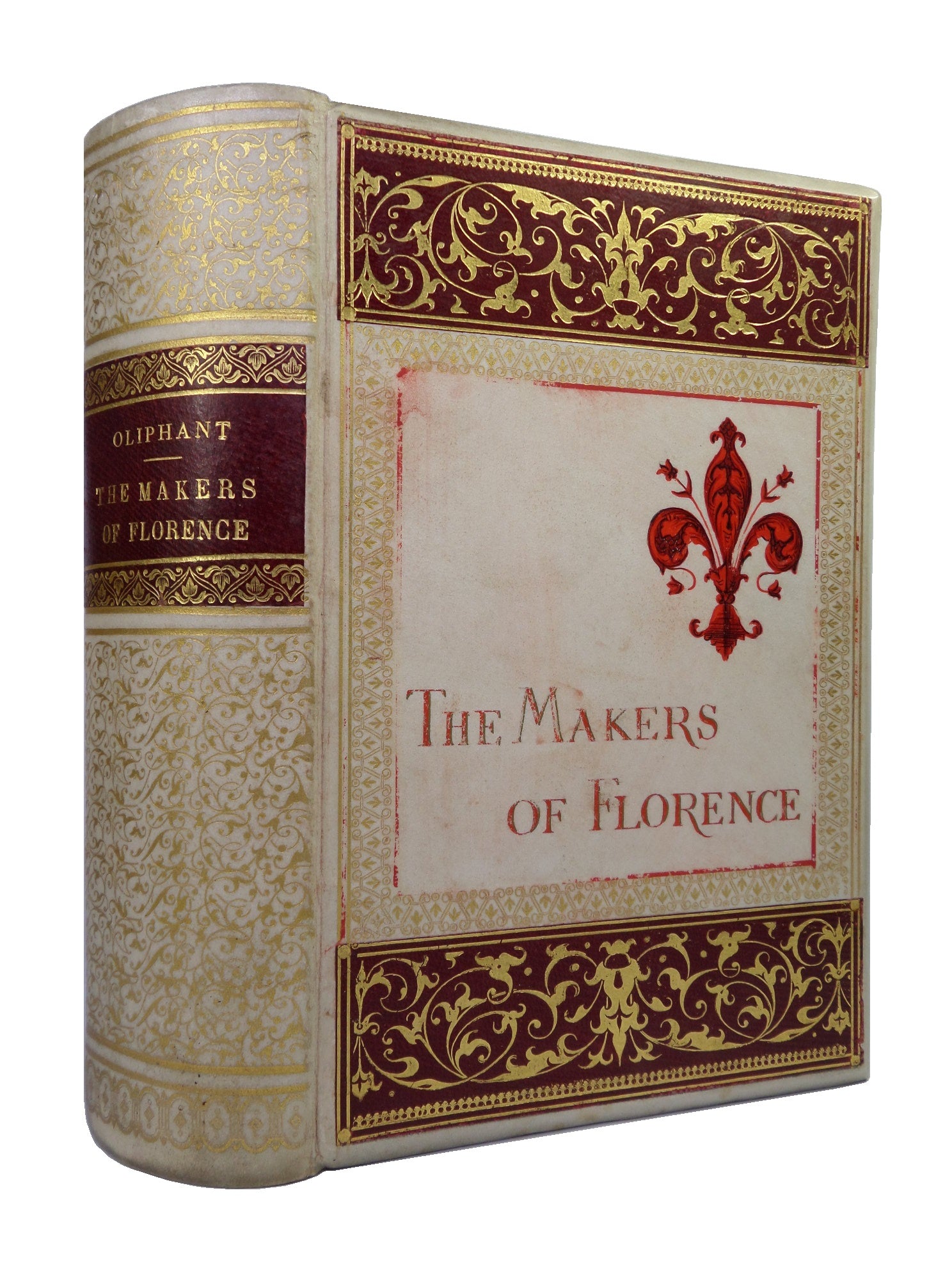 THE MAKERS OF FLORENCE BY MRS OLIPHANT 1889 FINE VELLUM BINDING