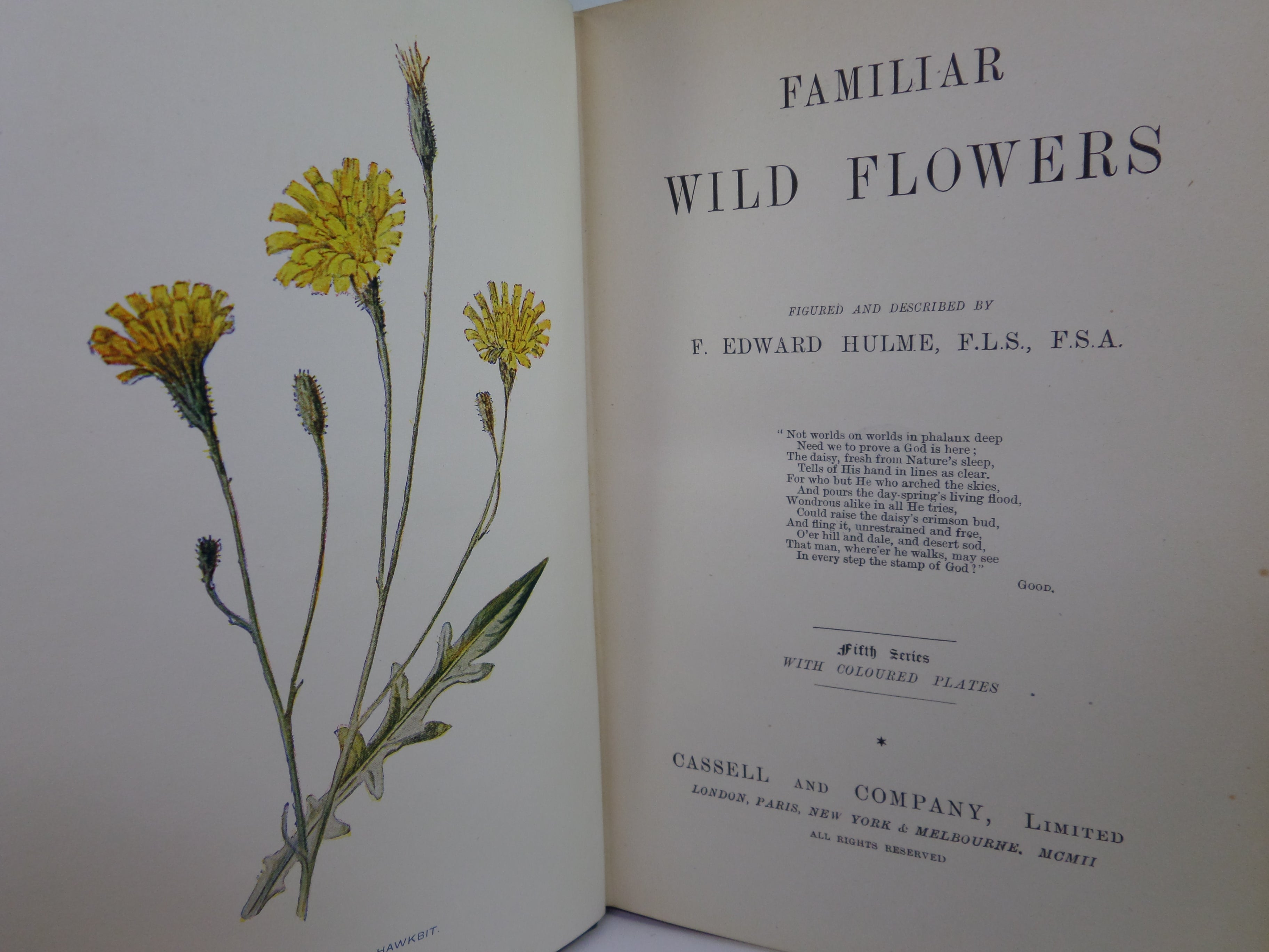 FAMILIAR WILD FLOWERS BY F. EDWARD HULME C. 1880 IN SEVEN VOLUMES, ILLUSTRATED