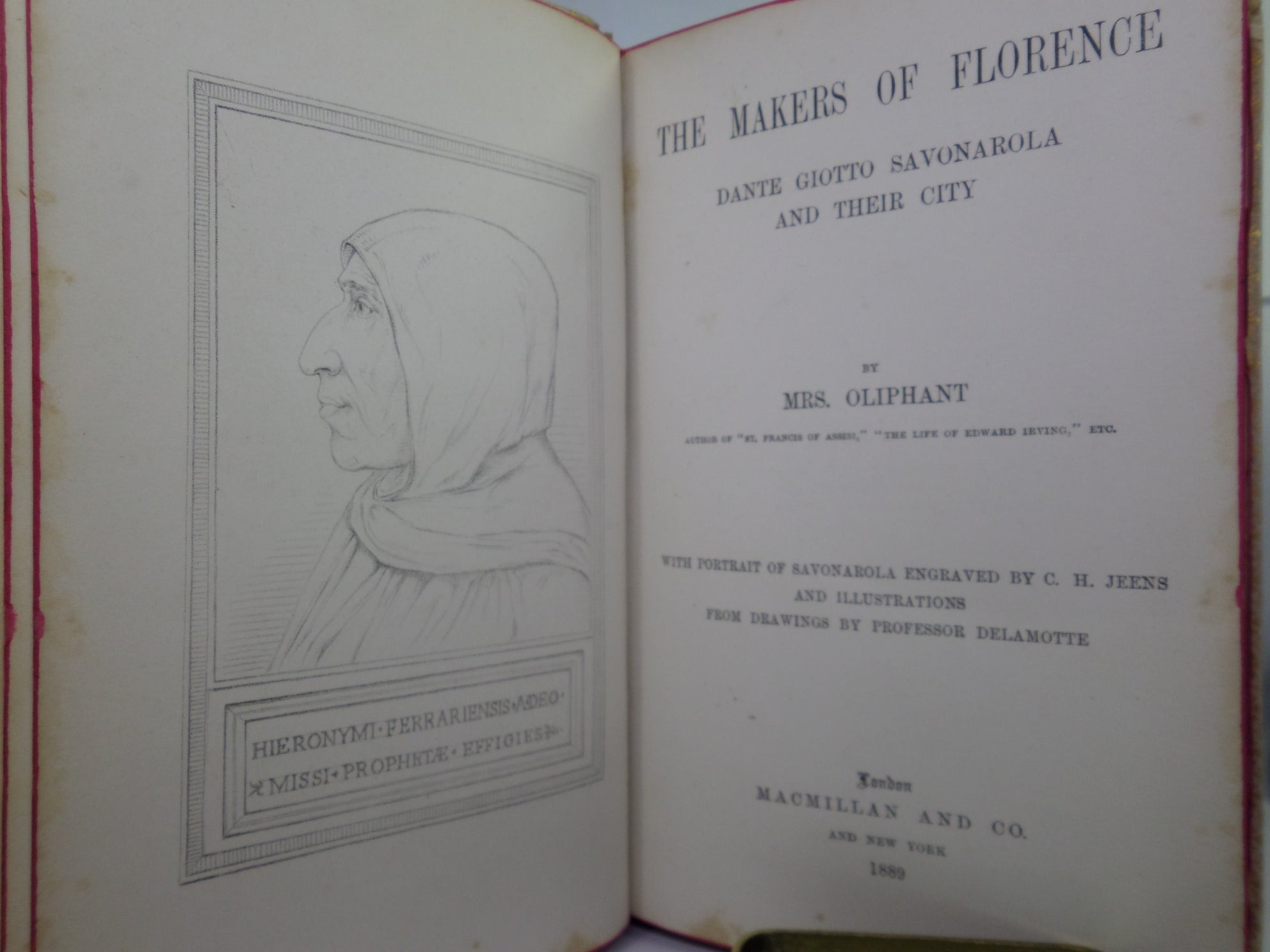 THE MAKERS OF FLORENCE BY MRS OLIPHANT 1889 FINE VELLUM BINDING