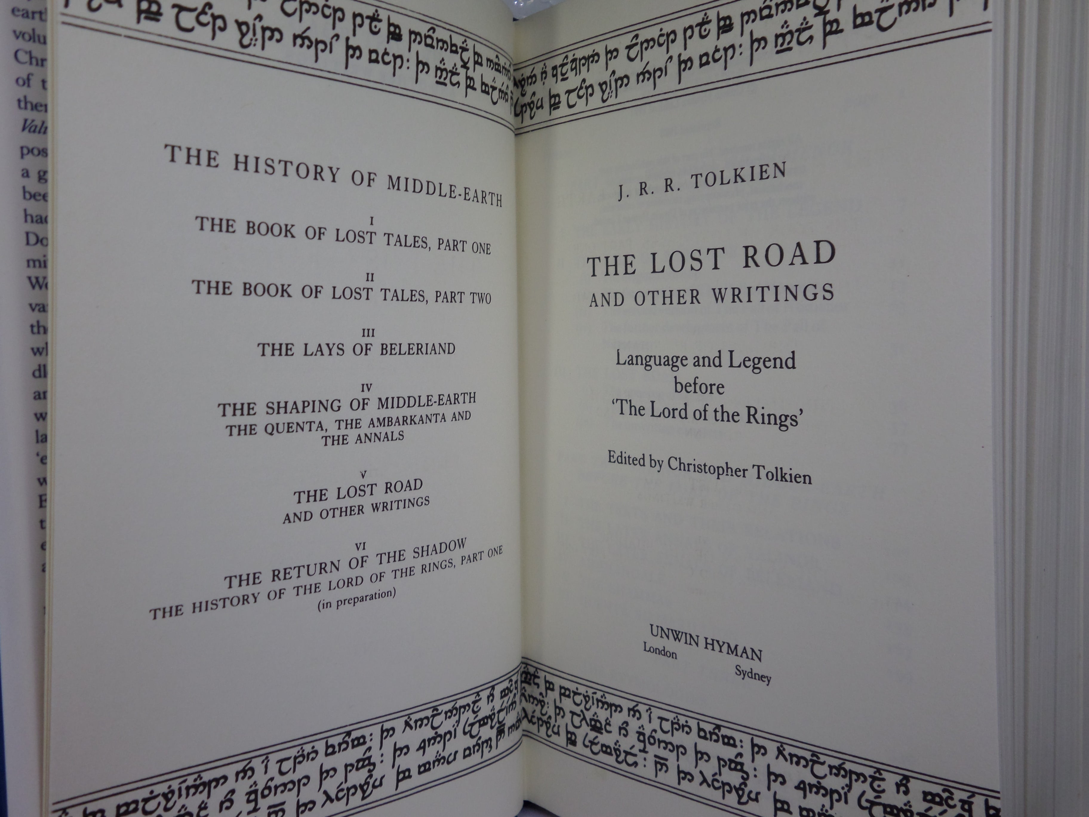 THE HISTORY OF MIDDLE-EARTH BY J.R.R. TOLKIEN 1986-96 COMPLETE TWELVE VOLUME SET