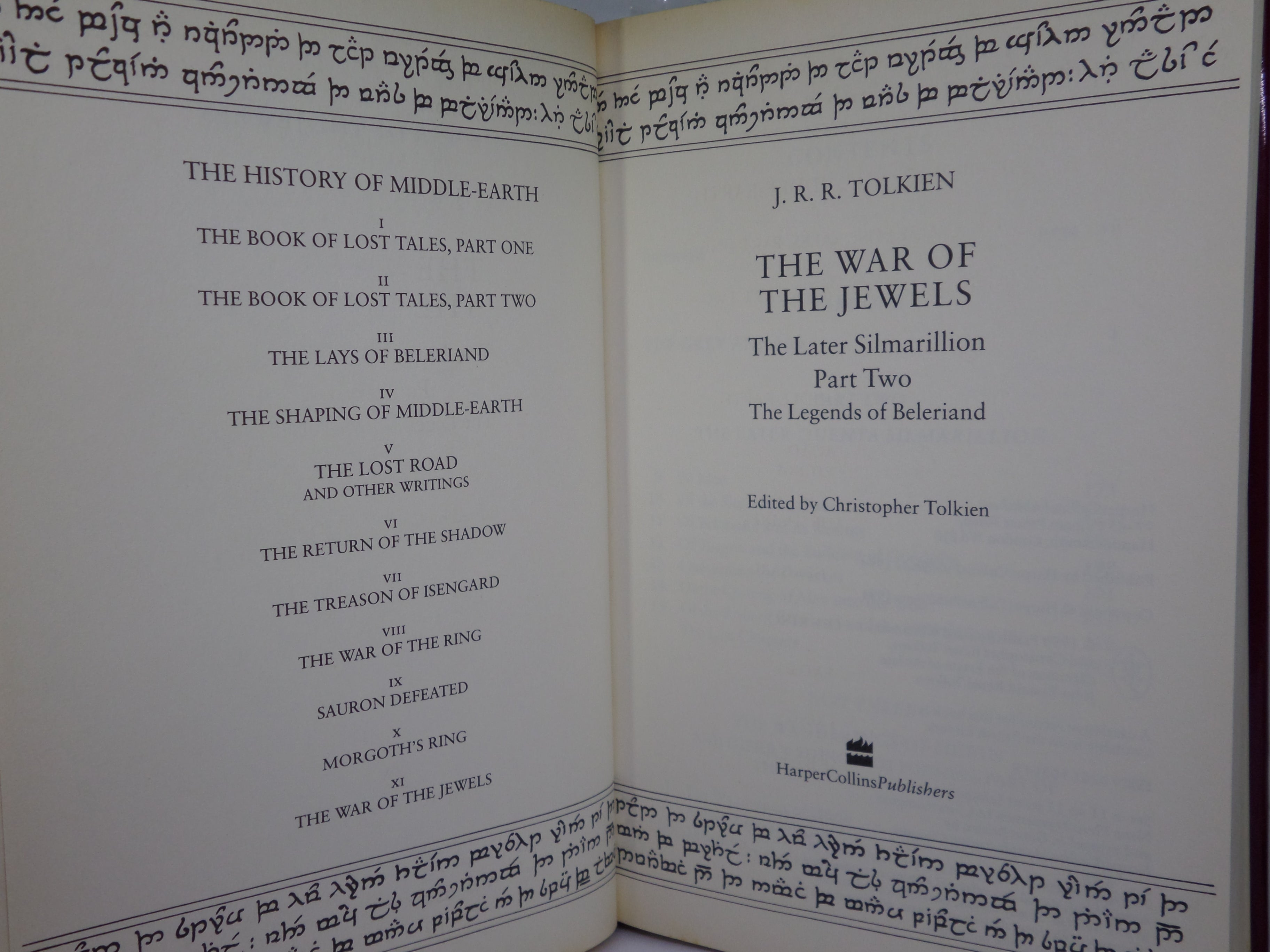 THE HISTORY OF MIDDLE-EARTH BY J.R.R. TOLKIEN 1986-96 COMPLETE TWELVE VOLUME SET