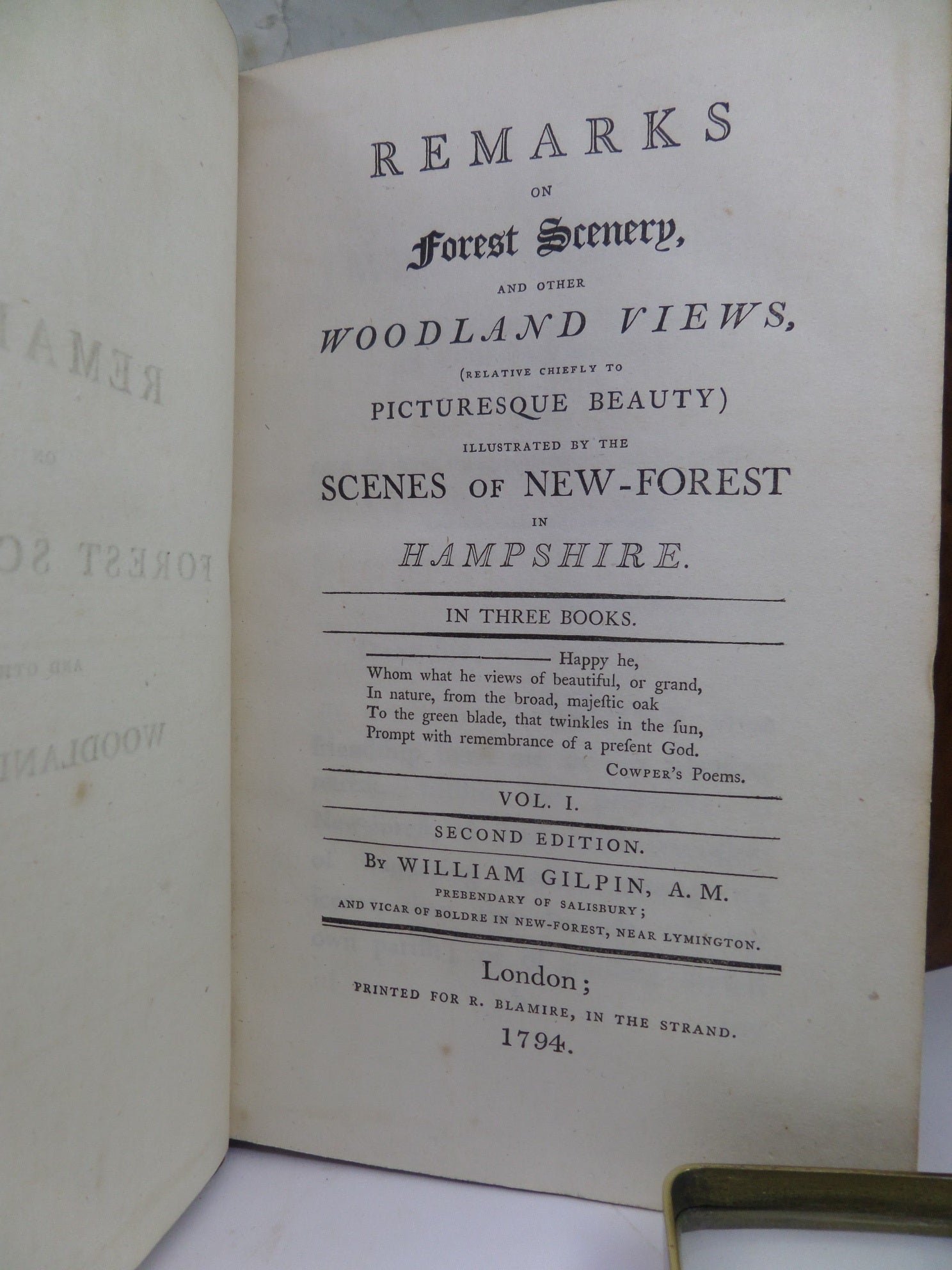 REMARKS ON FOREST SCENERY BY WILLIAM GILPIN 1794 TREE CALF BINDING