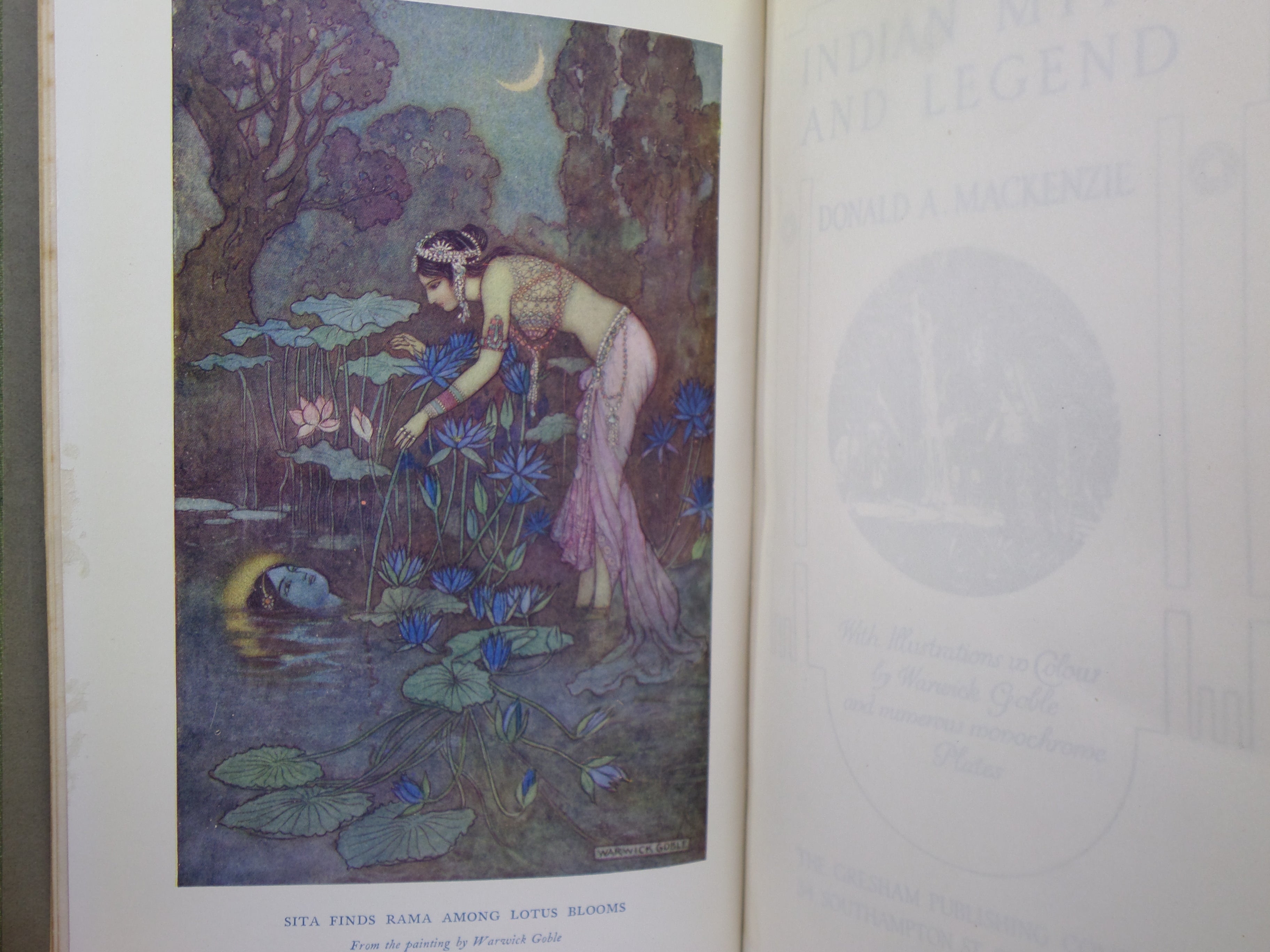 INDIAN MYTH AND LEGEND BY DONALD A. MACKENZIE, ILLUSTRATED BY WARWICK GOBLE