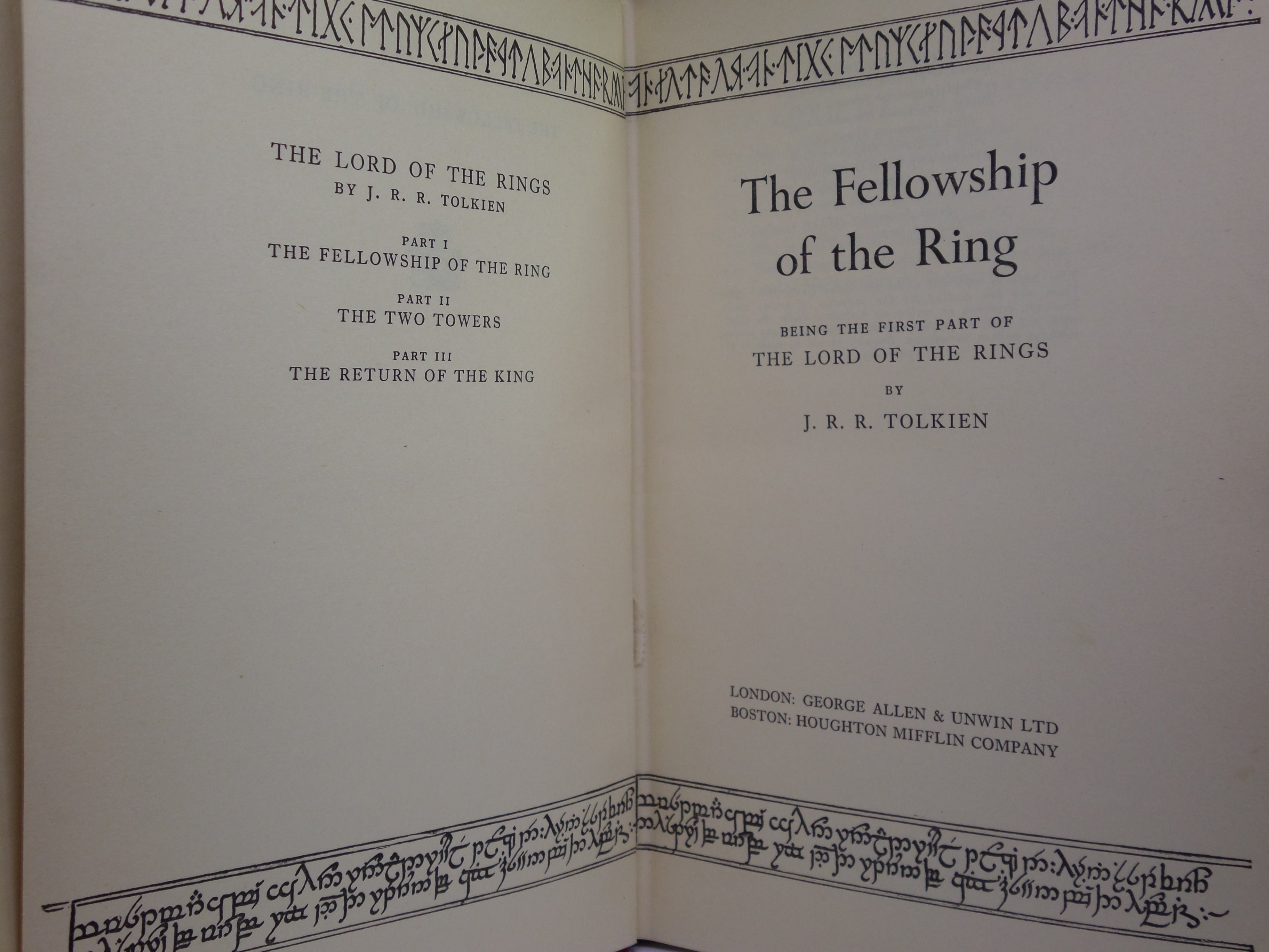 THE FELLOWSHIP OF THE RING (LORD OF THE RINGS) 1961 JRR TOLKIEN 1ST ED, 11TH IMP