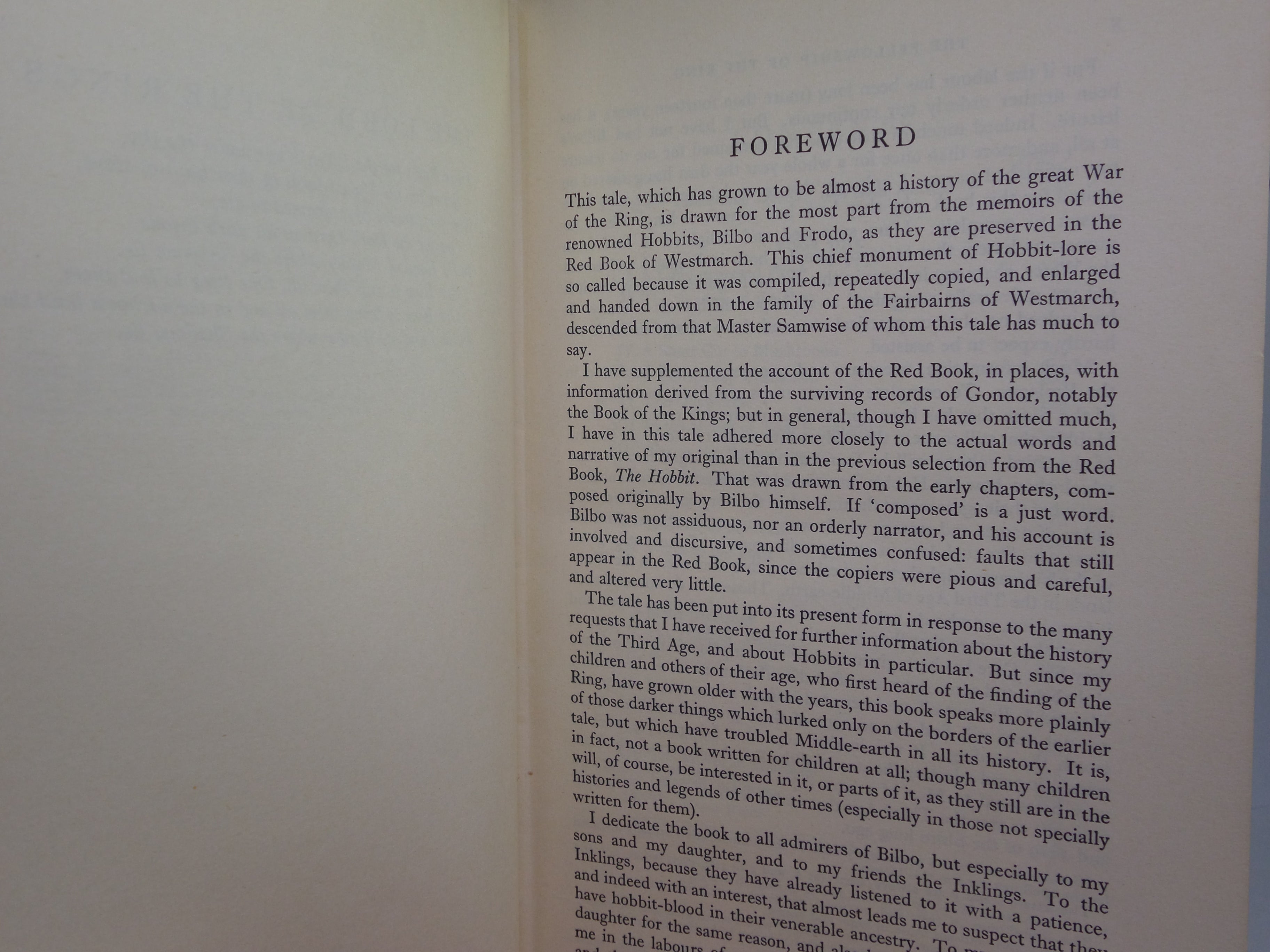THE FELLOWSHIP OF THE RING (LORD OF THE RINGS) 1961 JRR TOLKIEN 1ST ED, 11TH IMP