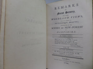 REMARKS ON FOREST SCENERY BY WILLIAM GILPIN 1794 TREE CALF BINDING