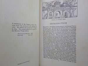 THE TRAVELS OF MARCO POLO, INTRODUCED BY JOHN MASEFIELD 1928 FINELY BOUND BY SANGORSKI & SUTCLIFFE