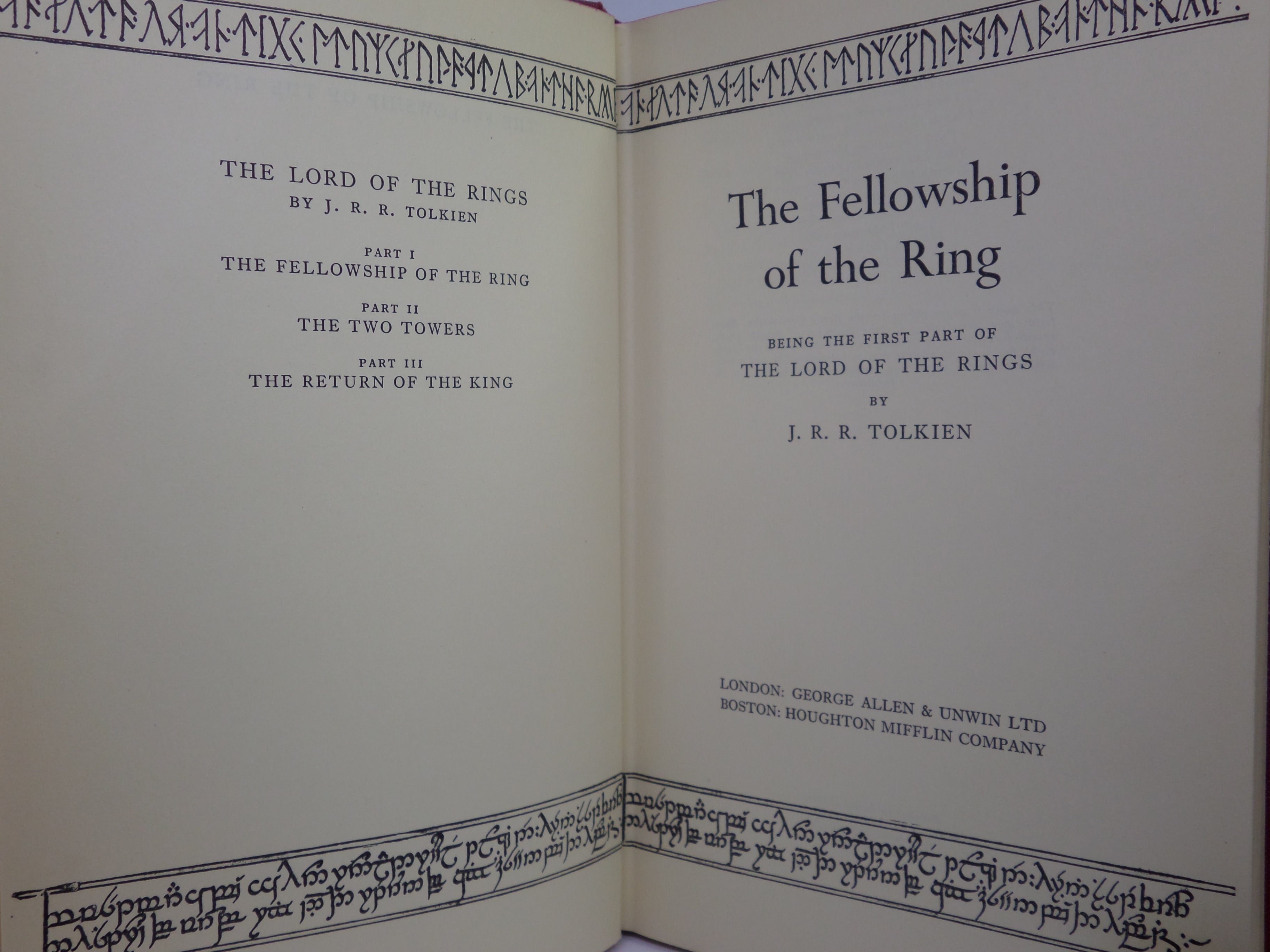 THE FELLOWSHIP OF THE RING (LORD OF THE RINGS) 1962 JRR TOLKIEN 1ST ED, 12TH IMP