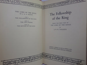 THE FELLOWSHIP OF THE RING (LORD OF THE RINGS) 1962 JRR TOLKIEN 1ST ED, 12TH IMP