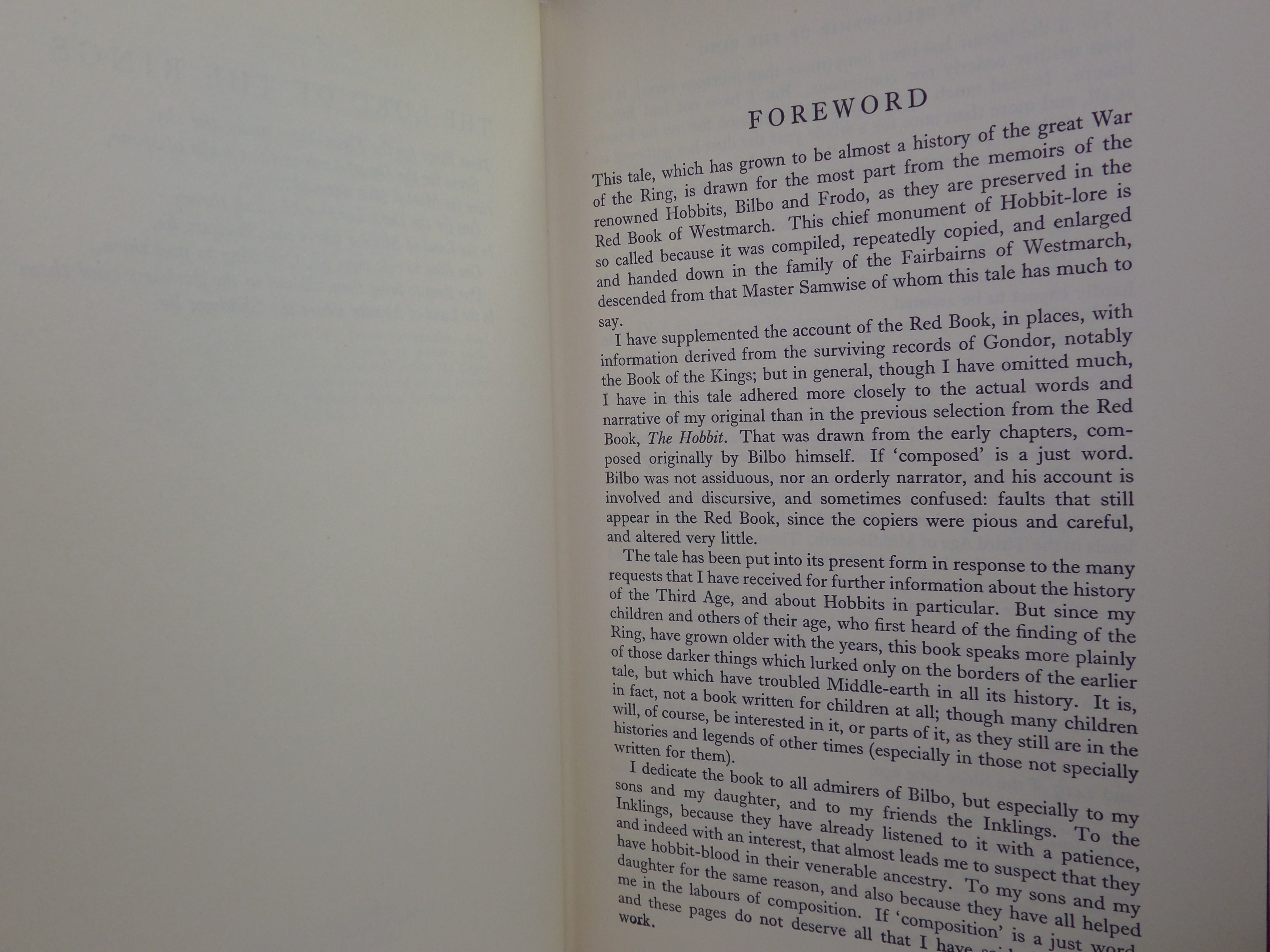 THE FELLOWSHIP OF THE RING (LORD OF THE RINGS) 1962 JRR TOLKIEN 1ST ED, 12TH IMP