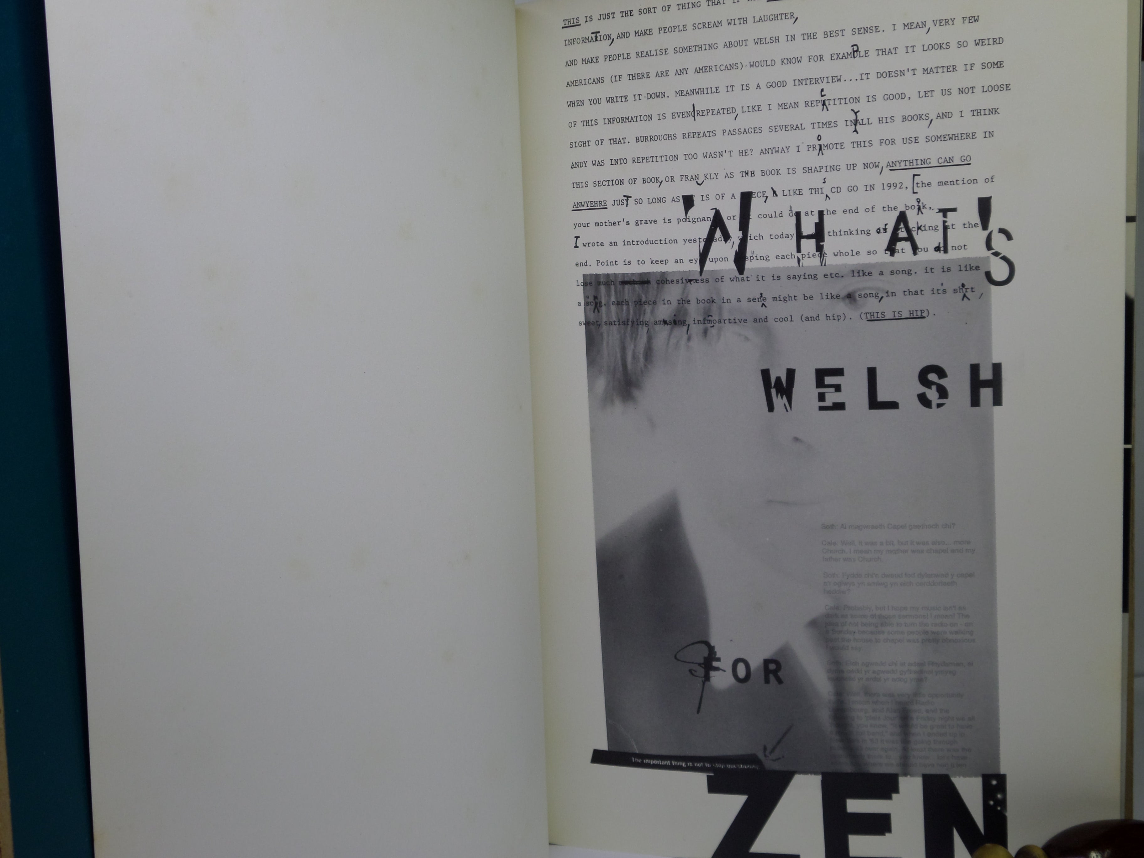 WHAT'S WELSH FOR ZEN? THE AUTOBIOGRAPHY OF JOHN CALE 1999 FIRST EDITION