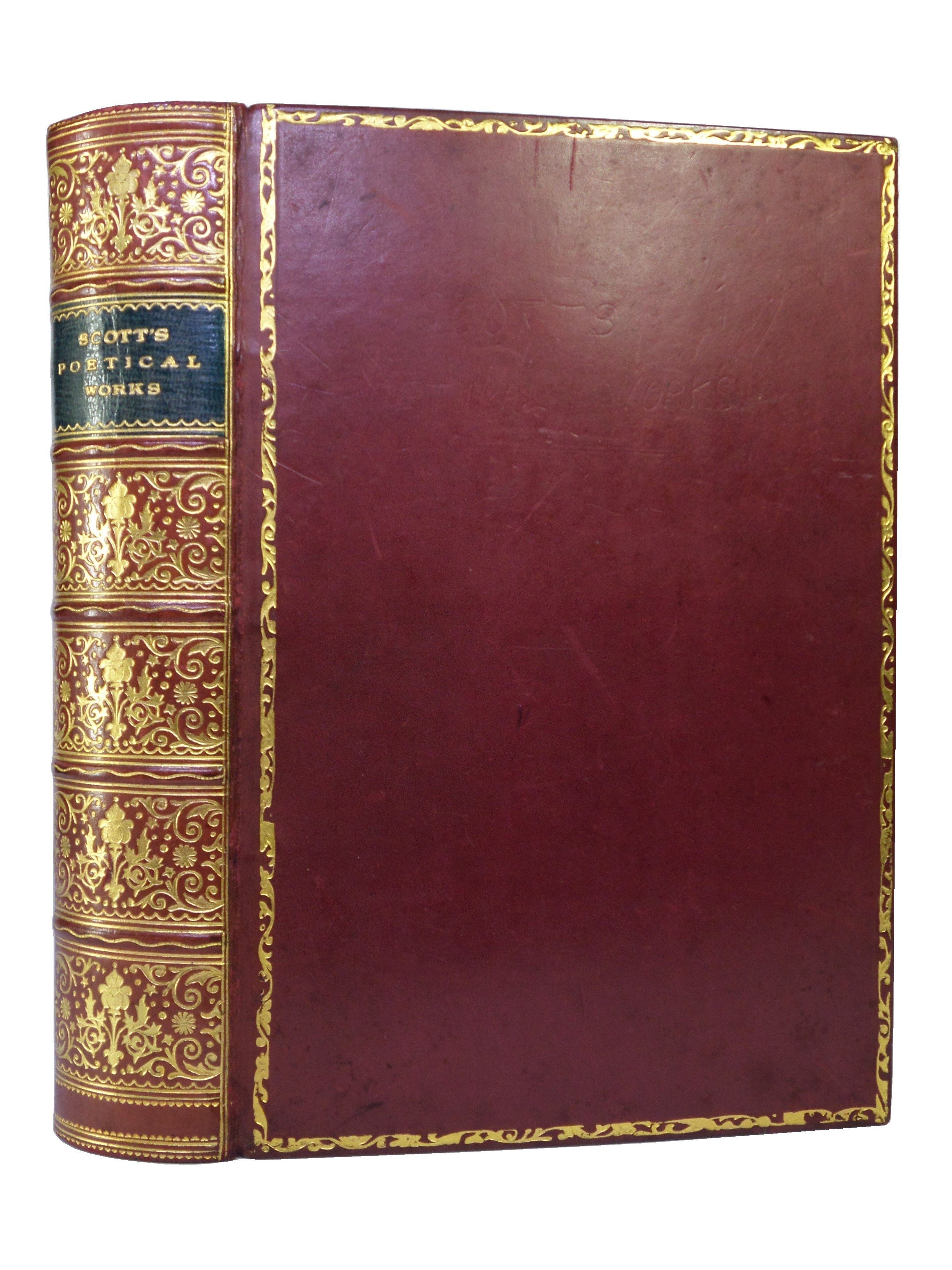 THE POETICAL WORKS OF SIR WALTER SCOTT 1904 FINE LEATHER BINDING