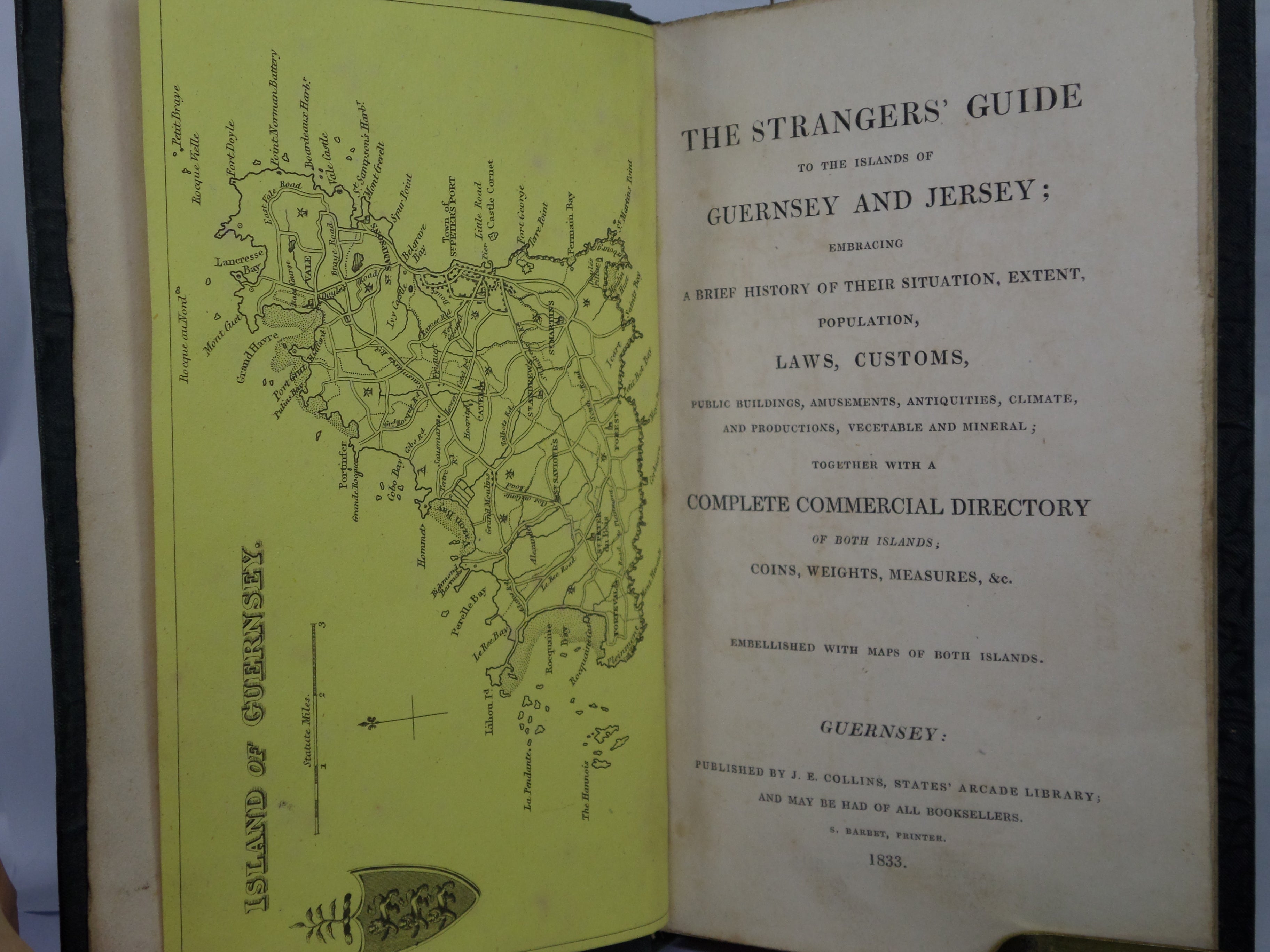 THE STRANGERS' GUIDE TO THE ISLANDS OF GUERNSEY AND JERSEY 1833 FIRST EDITION