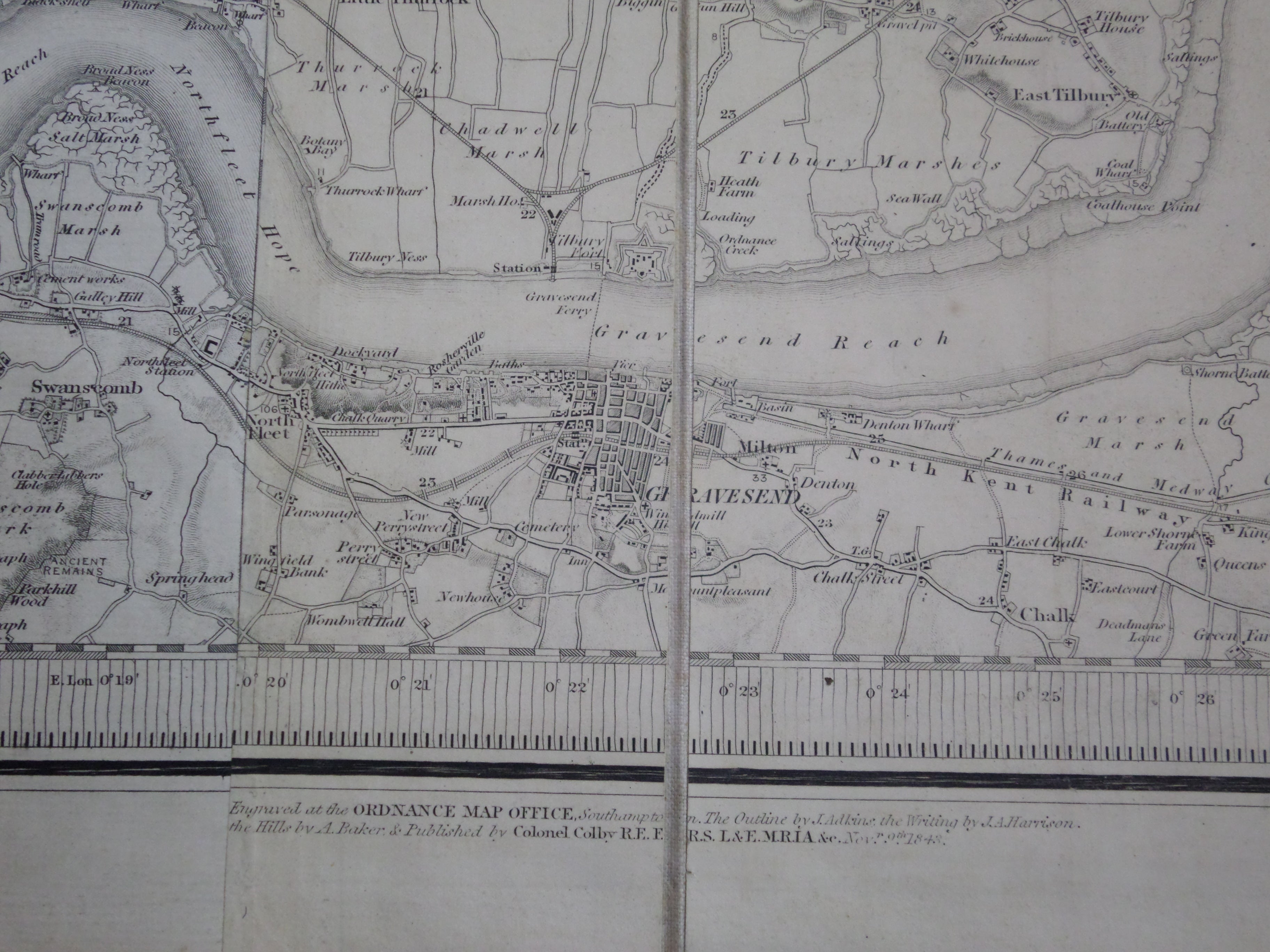 RARE MAP OF LONDON AND ITS ENVIRONS BY JAMES WYLD C.1843-44