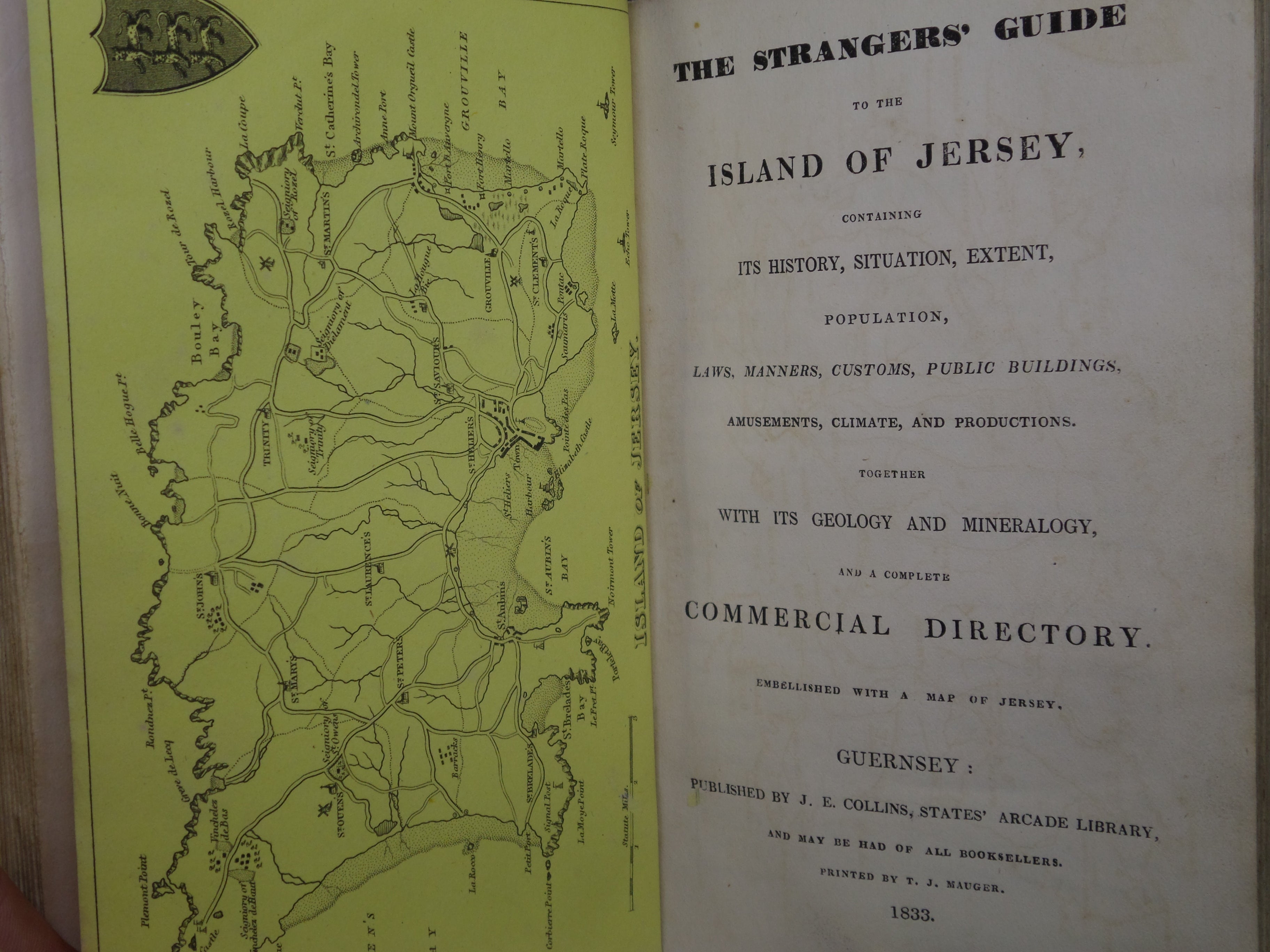 THE STRANGERS' GUIDE TO THE ISLANDS OF GUERNSEY AND JERSEY 1833 FIRST EDITION