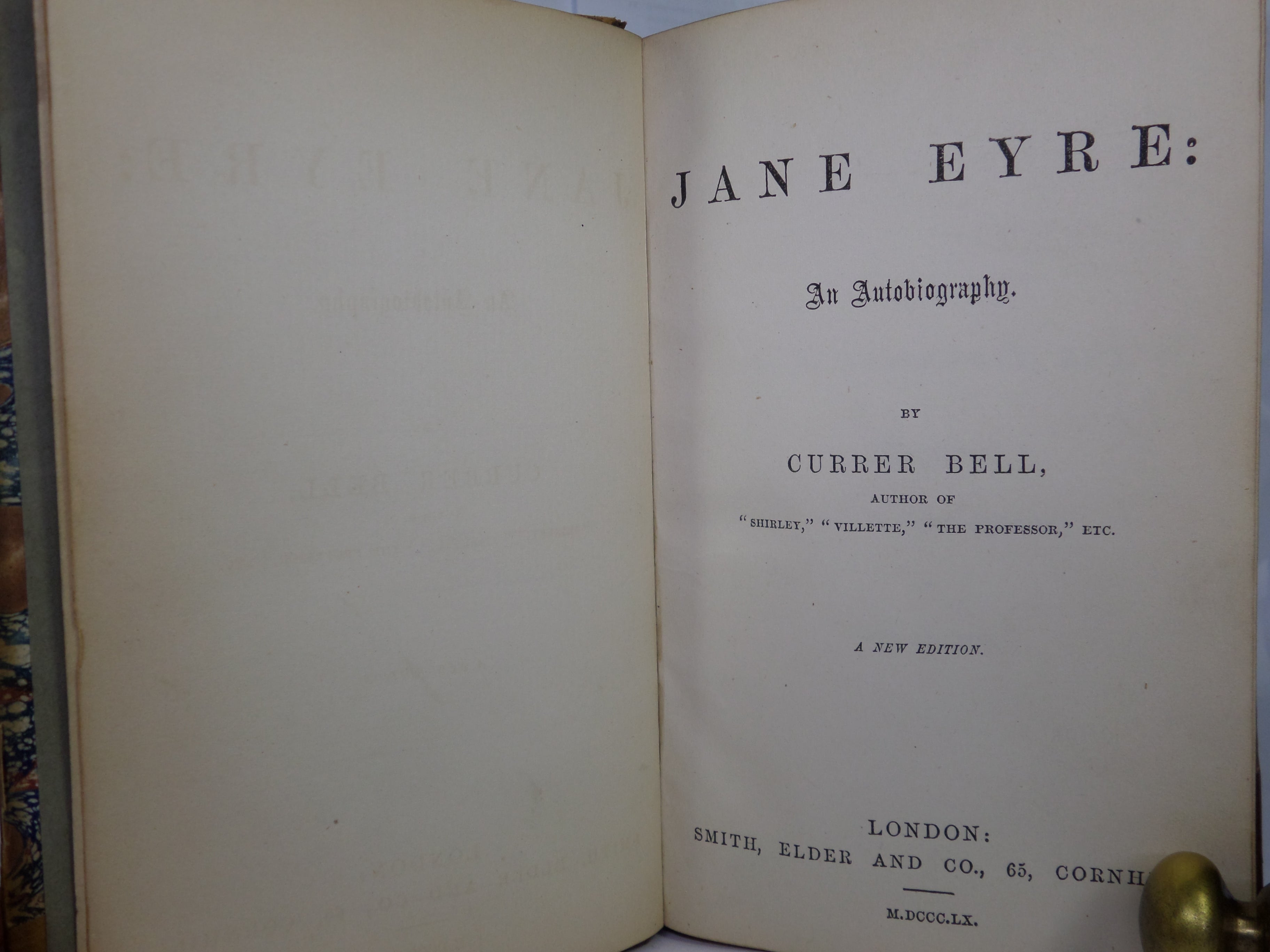 JANE EYRE BY CHARLOTTE BRONTË 1860 LEATHER BOUND NEW EDITION