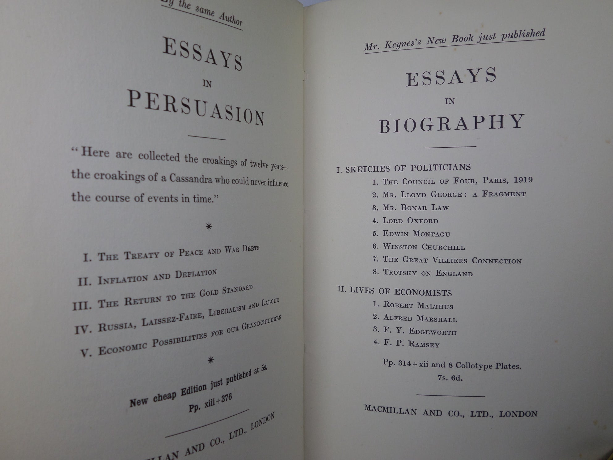 THE MEANS TO PROSPERITY BY JOHN MAYNARD KEYNES 1933 FIRST EDITION