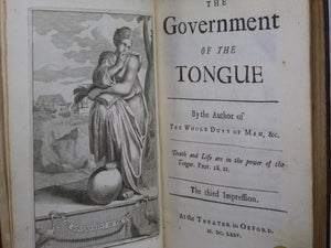 THE GOVERNMENT OF THE TONGUE BY RICHARD ALLESTREE 1675 LEATHER BINDING