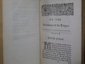 THE GOVERNMENT OF THE TONGUE BY RICHARD ALLESTREE 1675 LEATHER BINDING