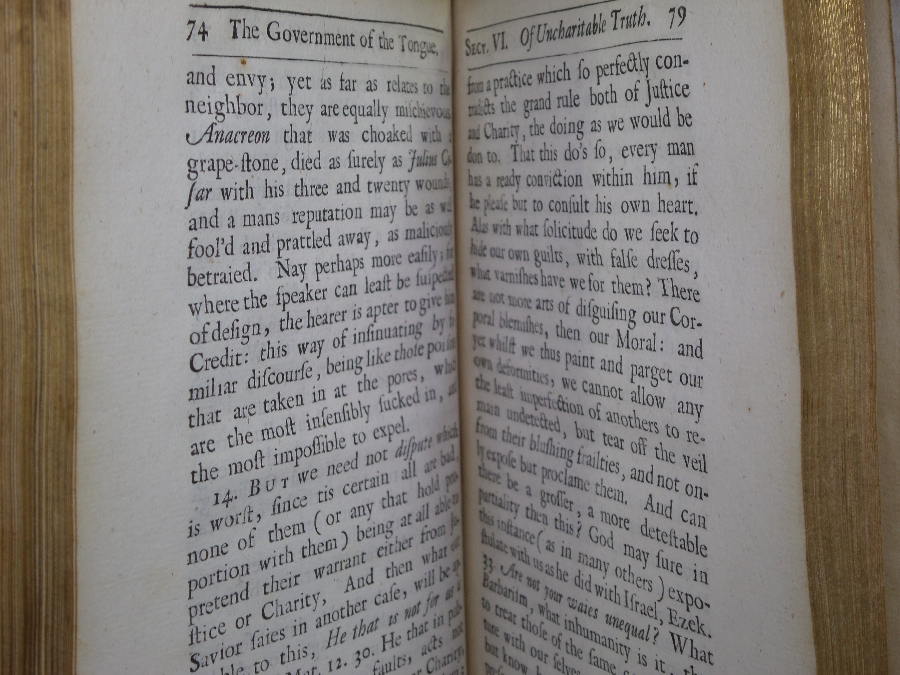 THE GOVERNMENT OF THE TONGUE BY RICHARD ALLESTREE 1675 LEATHER BINDING