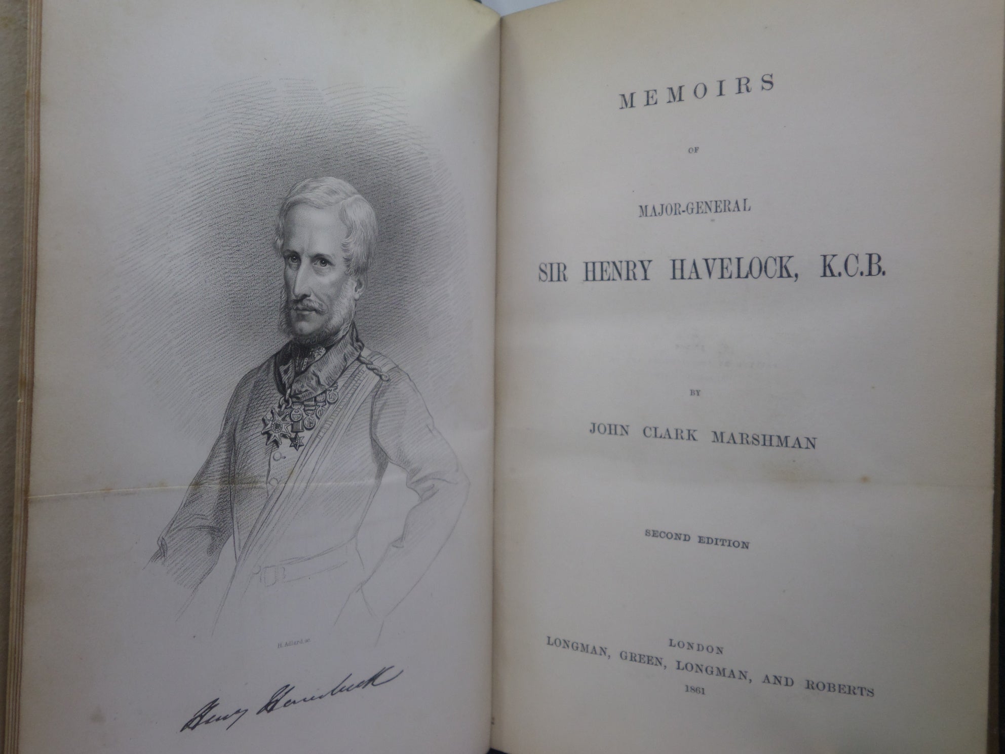 MEMOIRS OF MAJOR-GENERAL SIR HENRY HAVELOC K BY JOHN MARSHAM 1861 FINE BINDING