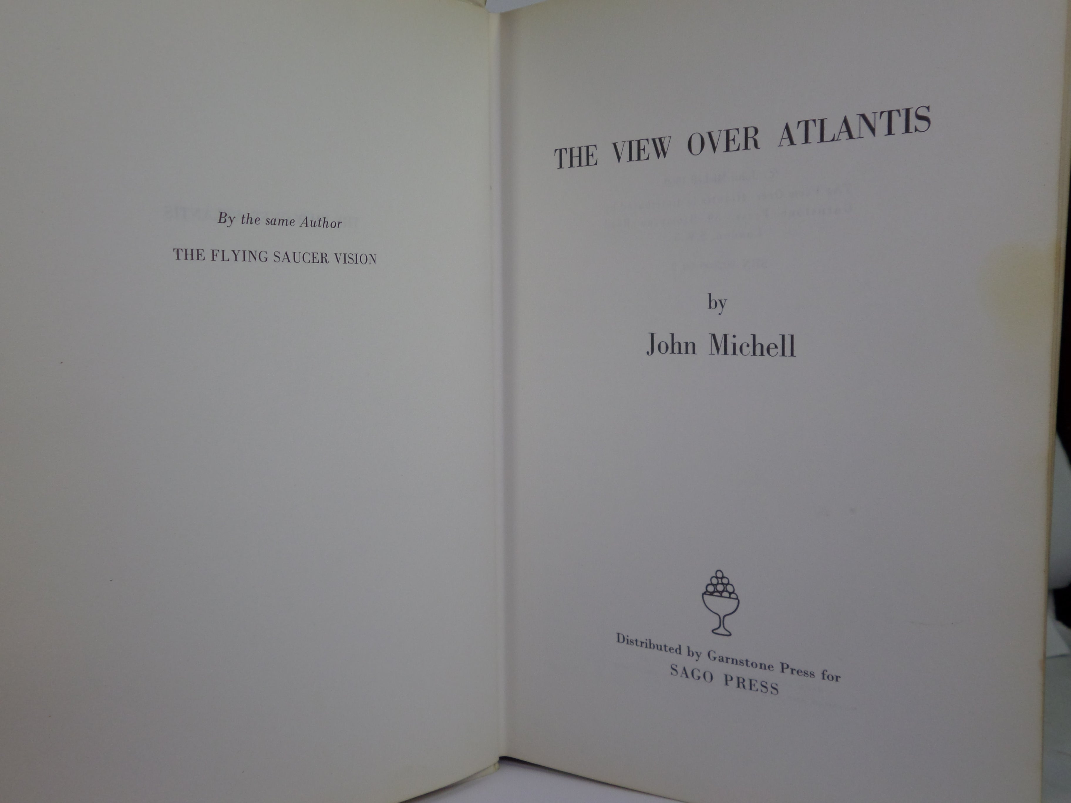 THE VIEW OVER ATLANTIS BY JOHN MICHELL 1969 FIRST EDITION HARDCOVER