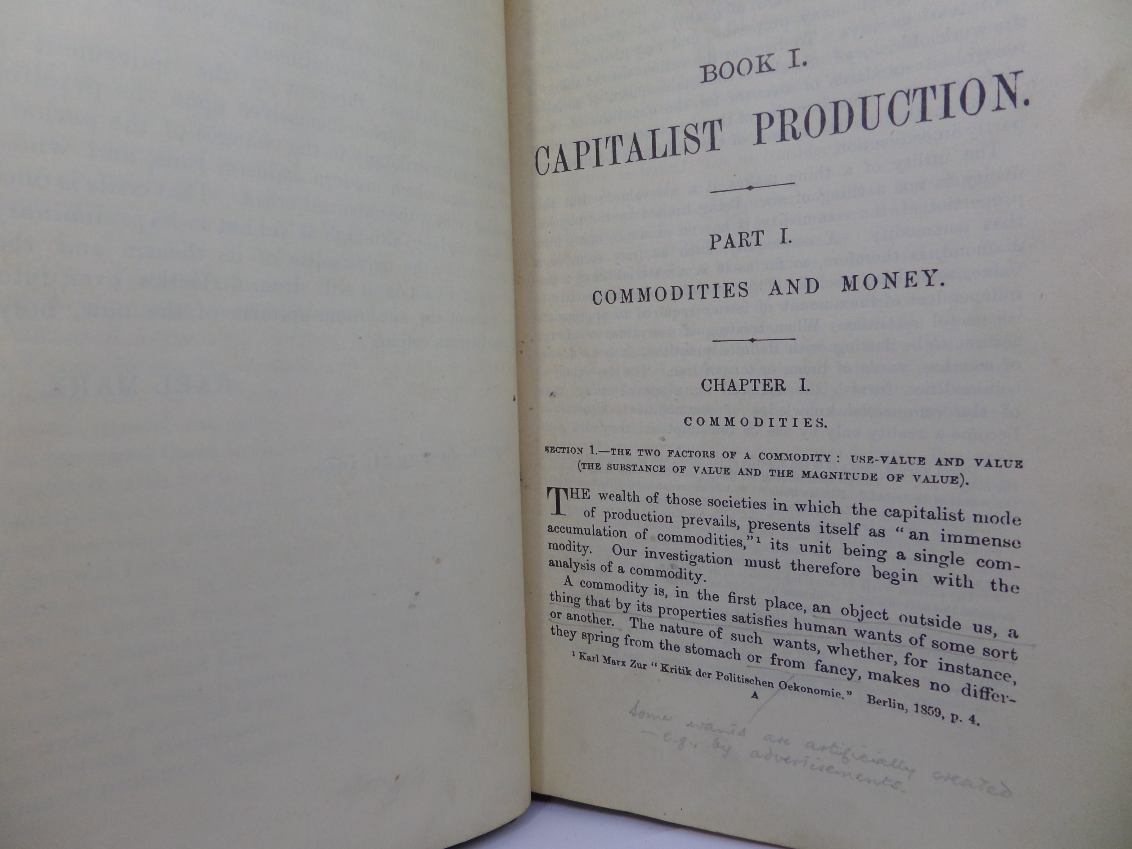 CAPITAL: A CRITIQUE OF POLITICAL ECONOMY BY KARL MARX 1907-1938