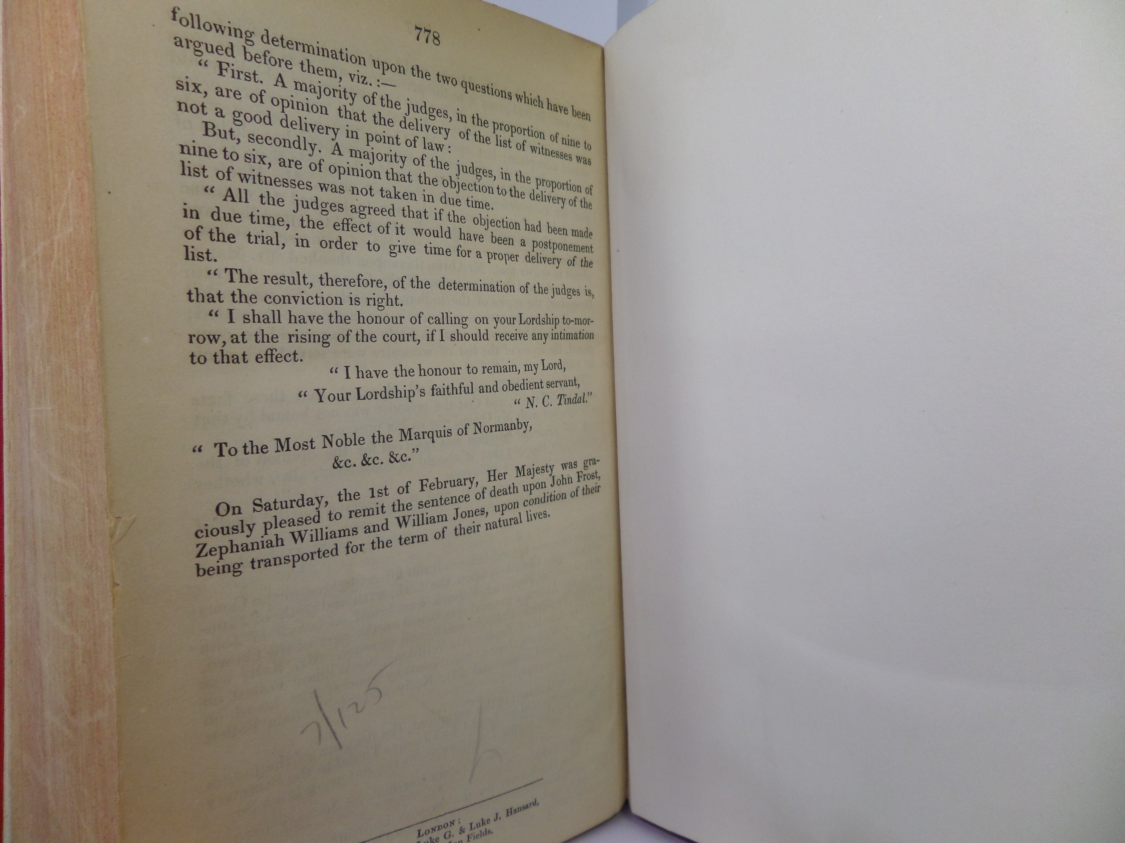 THE TRIAL OF JOHN FROST FOR HIGH TREASON UNDER A SPECIAL COMMISSION HELD AT MONMOUTH IN DECEMBER 1839 AND JANUARY 1840