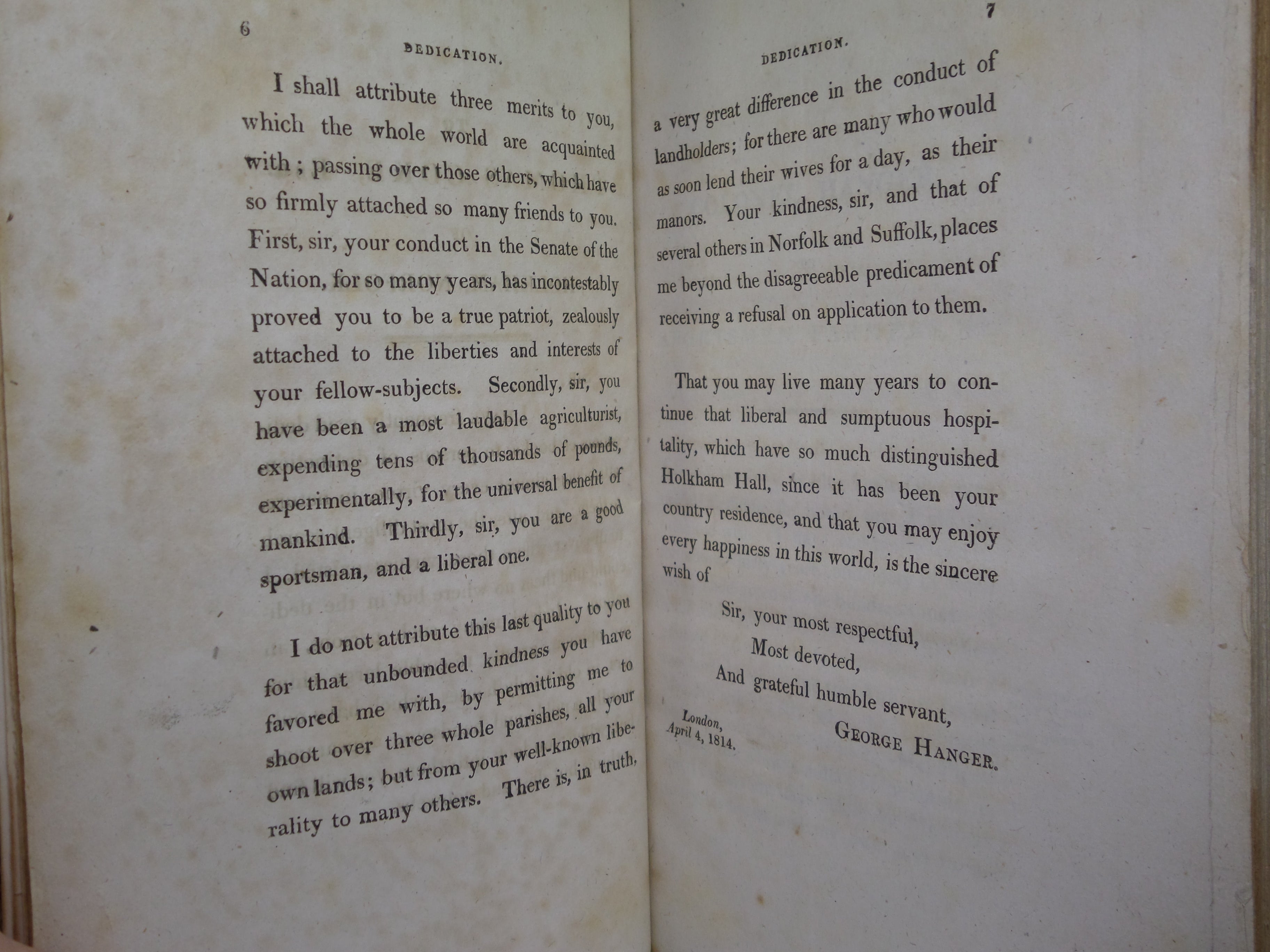 GENERAL GEORGE HANGER TO ALL SPORTSMEN, FARMERS AND GAMEKEEPERS 1816