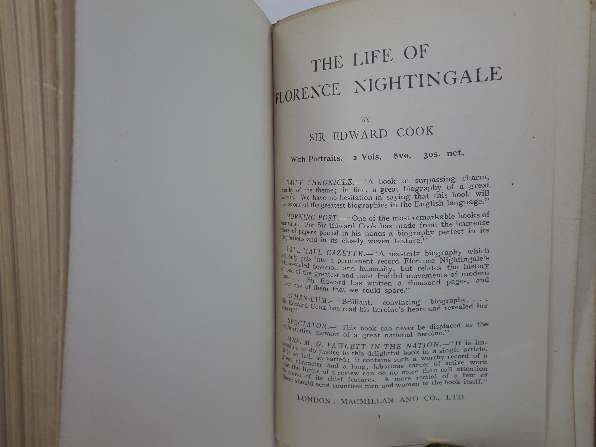 FLORENCE NIGHTINGALE TO HER NURSES 1914 FIRST EDITION