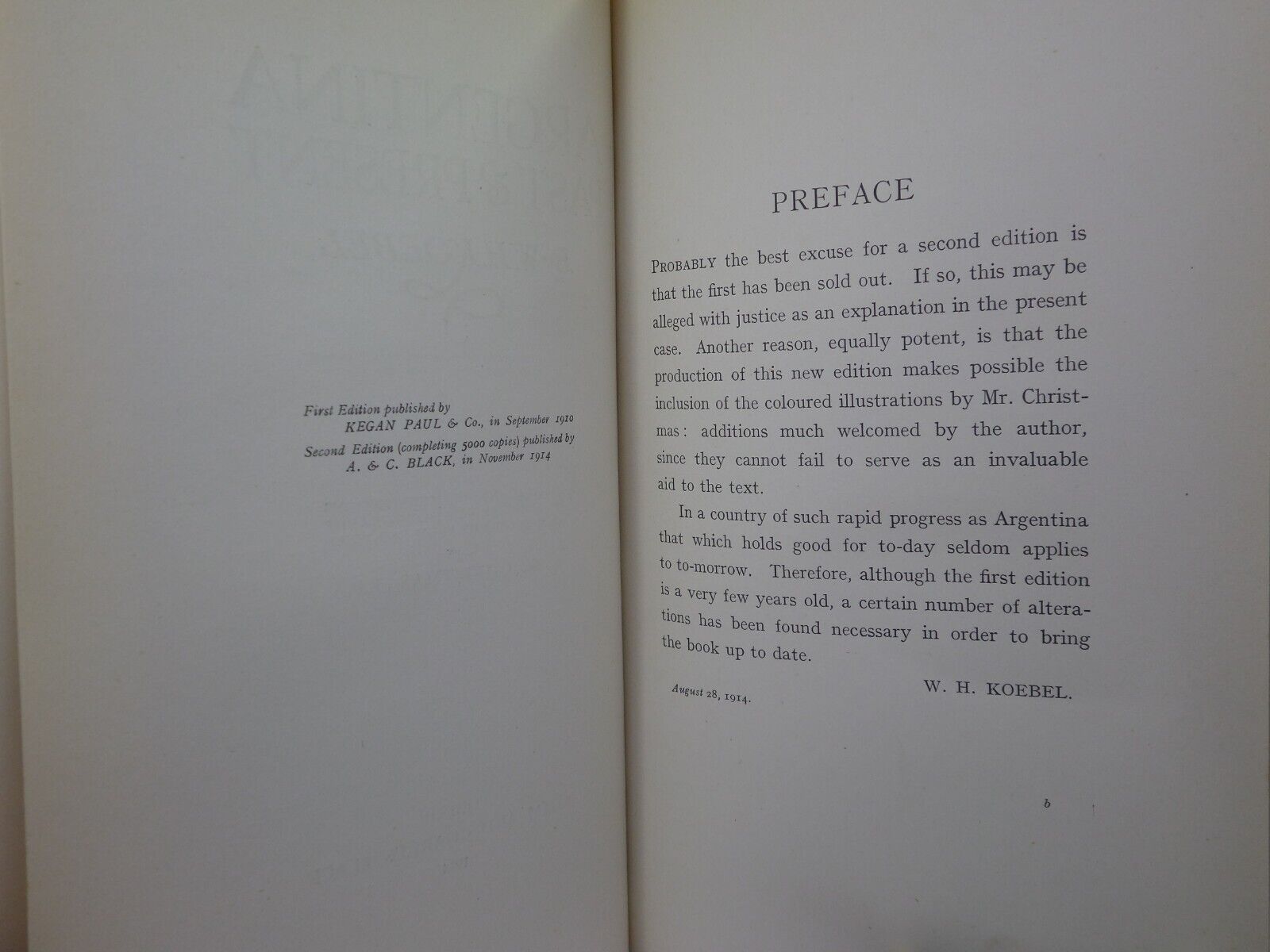 ARGENTINA PAST & PRESENT BY W.H. KOEBEL 1914